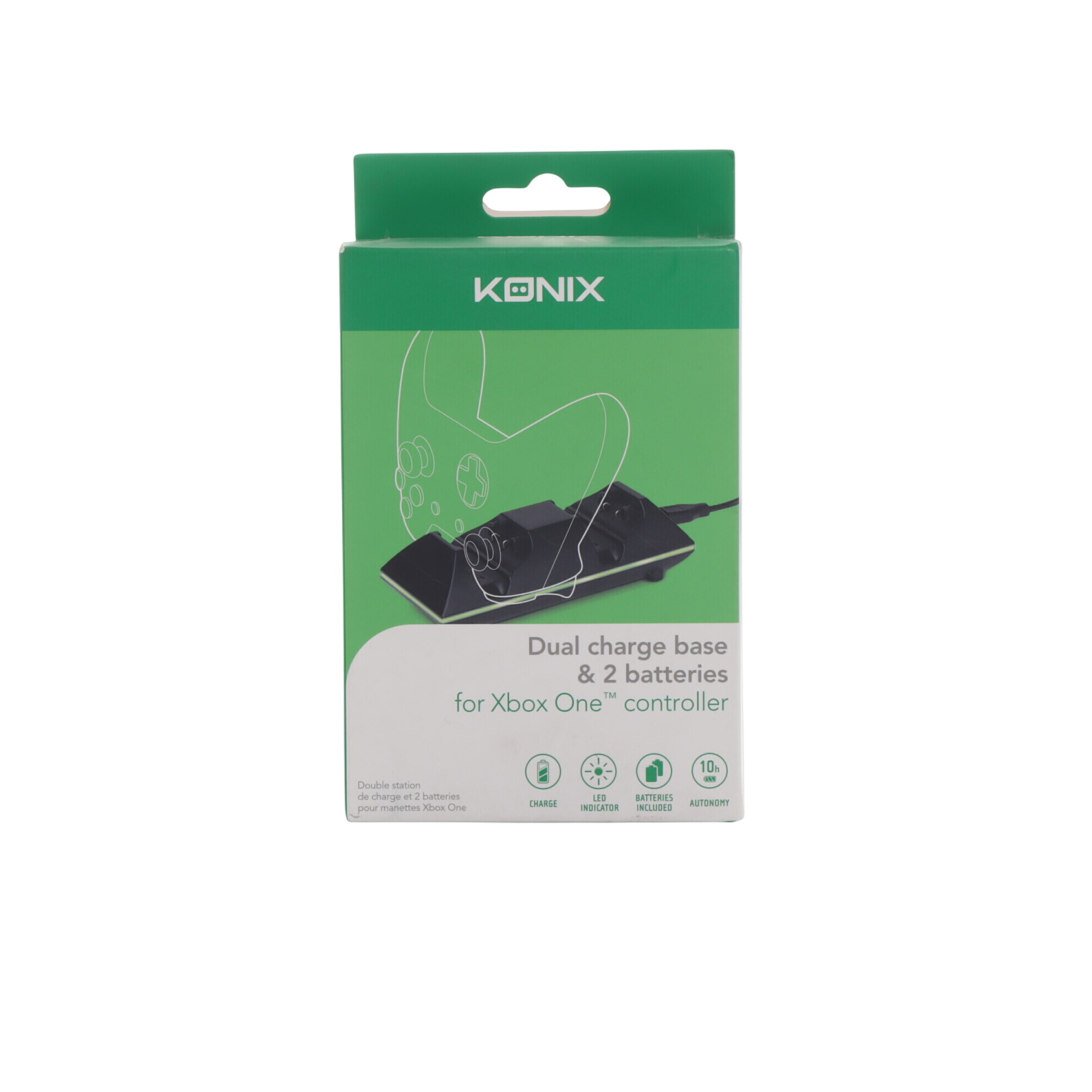 Double station de charge + 2 batteries pour manettes Xbox One - KONIX - Photo 0