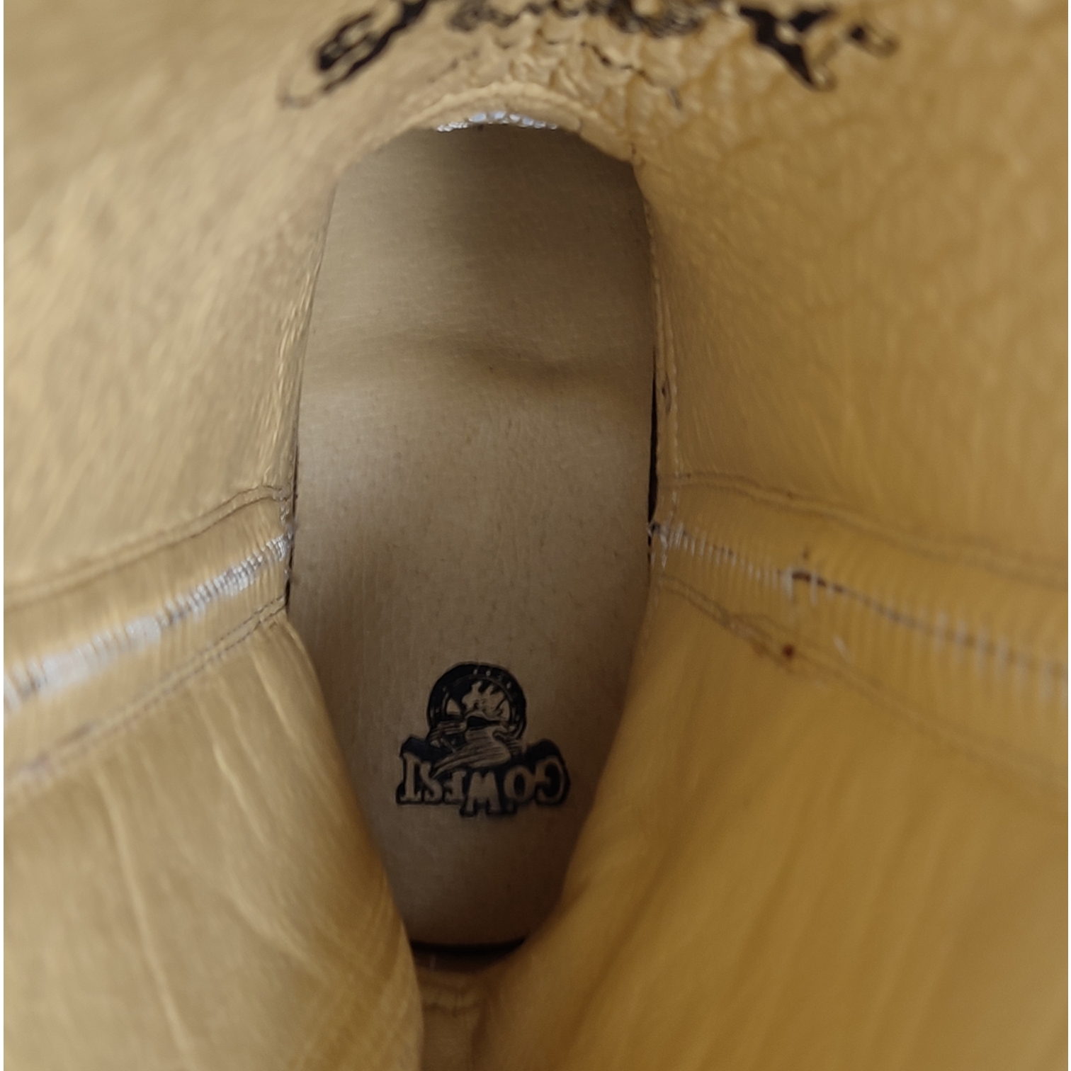 Paire de bottes en croûte de porc beige Go West - taille 40 Très bon état - Vue 12 - 