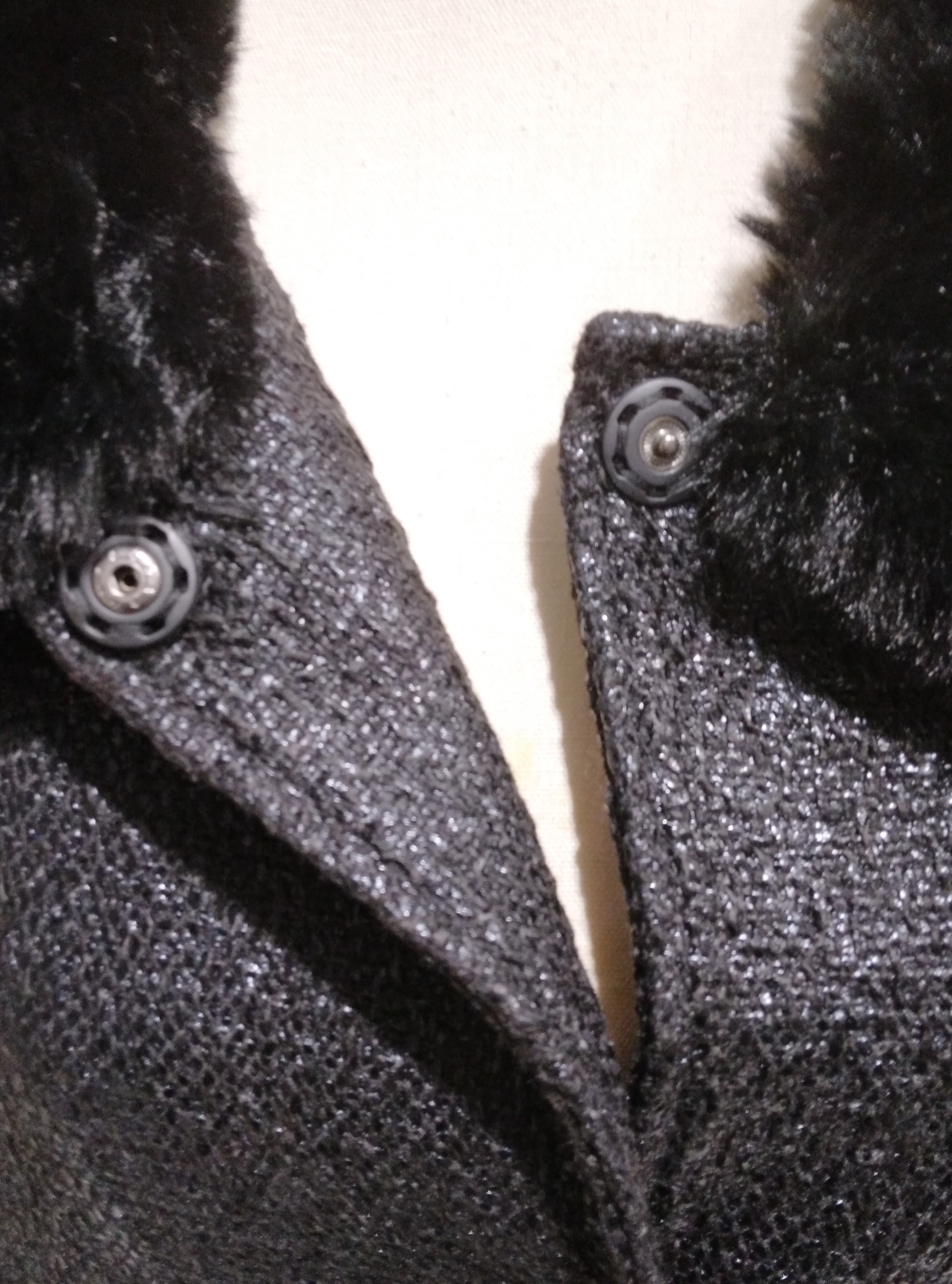Manteau noir avec col en fausse fourrure noire, Molly Bracken - M  - Vue 5 - 