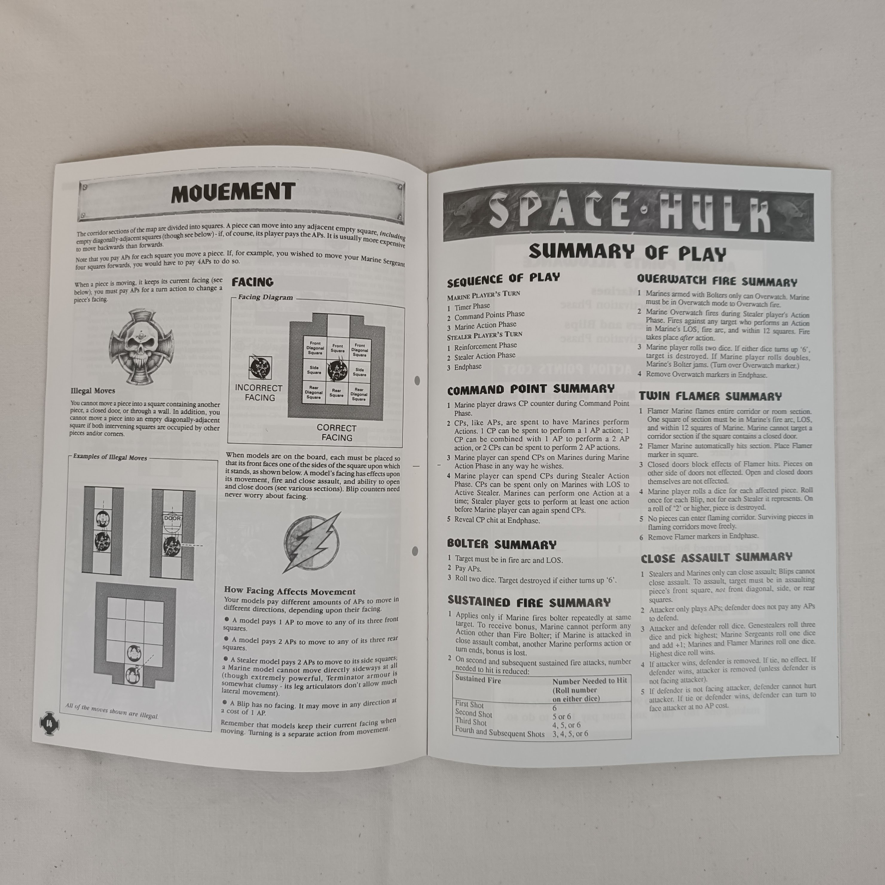 Voir photo 25 de Jeu de société "Space Hulk" - Warhammer 40K, première édition de 1989, par Games Workshop, figurines peintes Jeu de société "Space Hulk" - Warhammer 40K, première édition de 1989, par Games Workshop, figurines peintes État correct - Vue 25 -