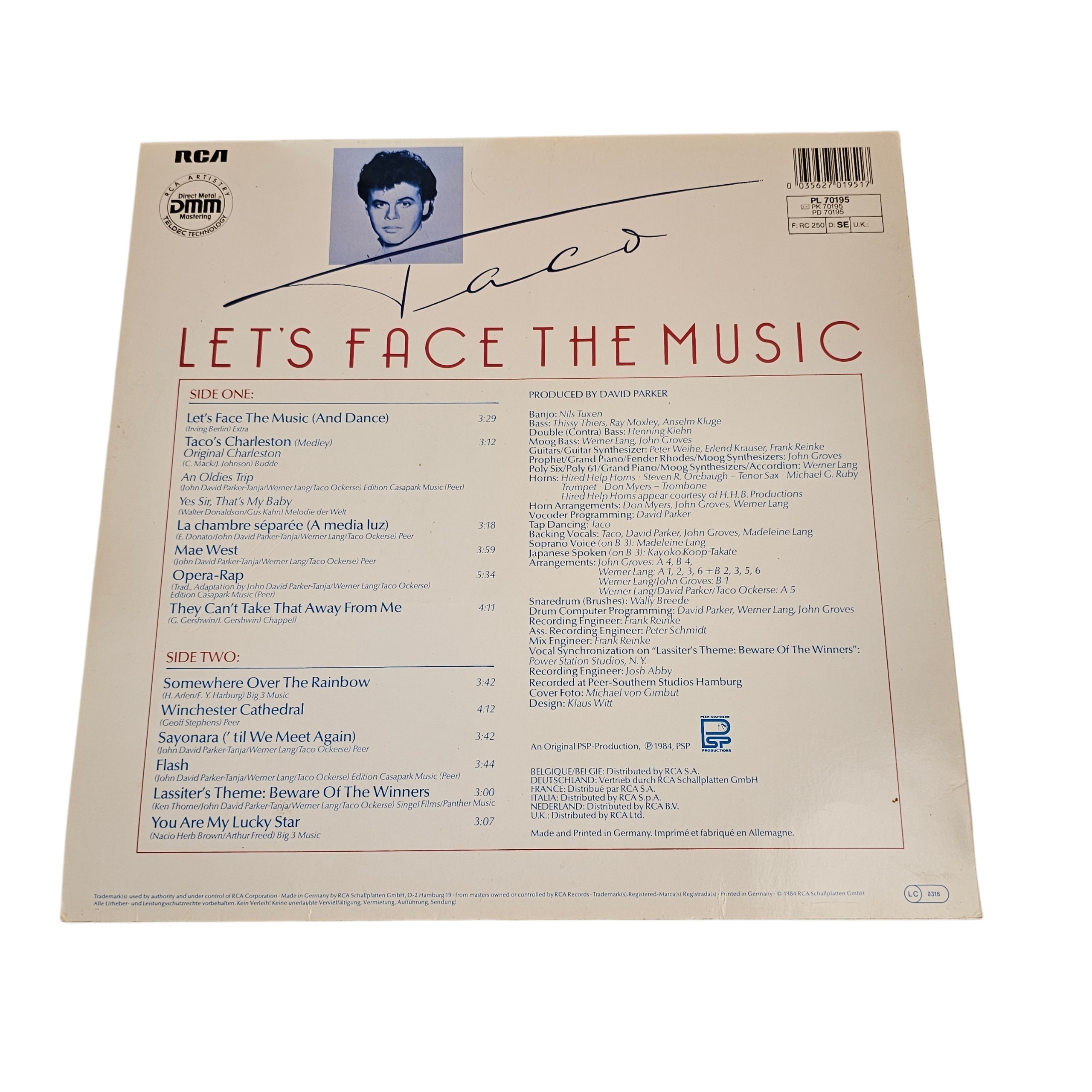 Vinyle " Let's Face The Music " Germany 1984's [Collectionneur] Très bon état - Vue 3 - 
