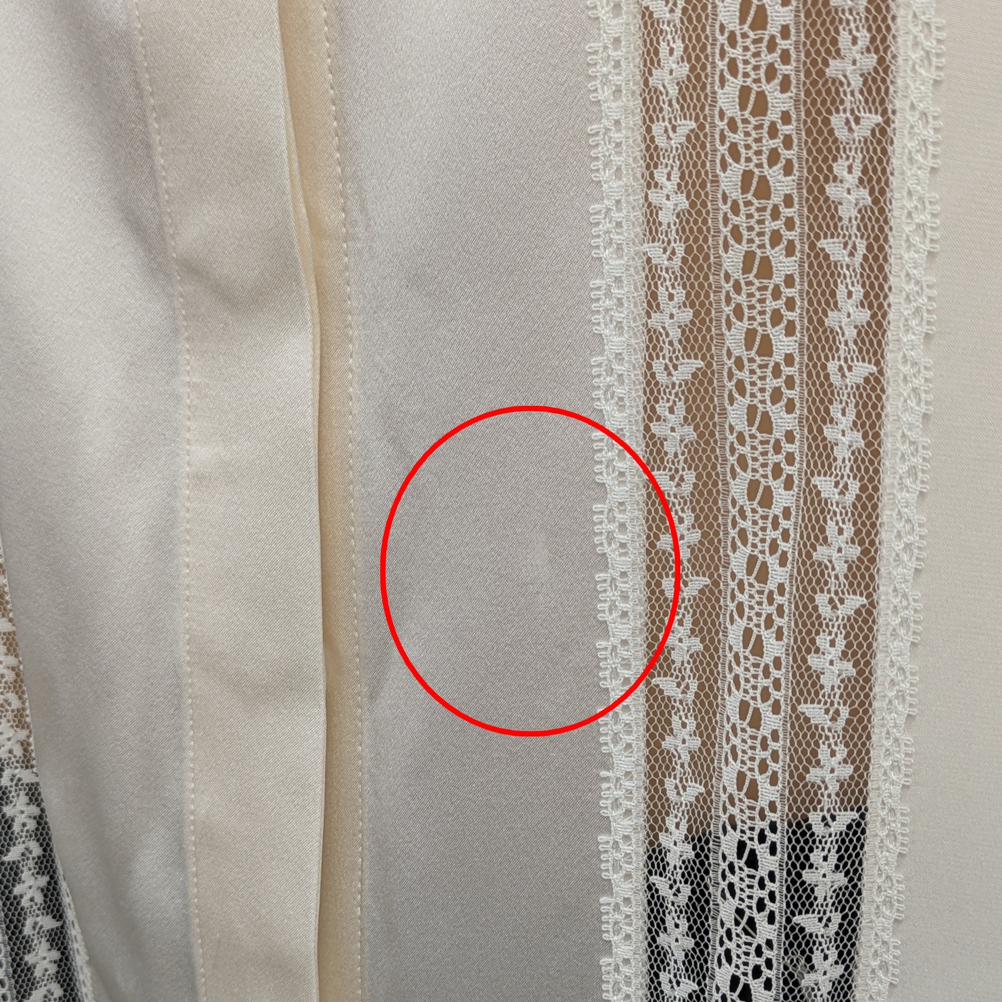 Chemise Chemisier Alexis Mabille x Monoprix T 38 en soie et dentelle ivoire - Photo 7