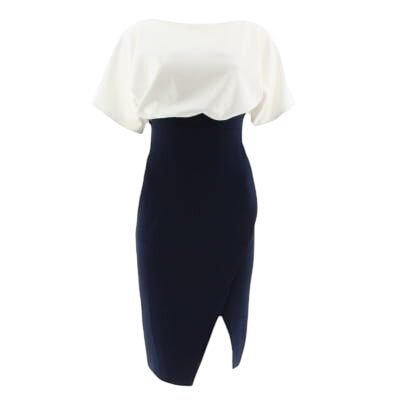 Robe blanche et bleue - Taille 36 - Boohoo - Modalova