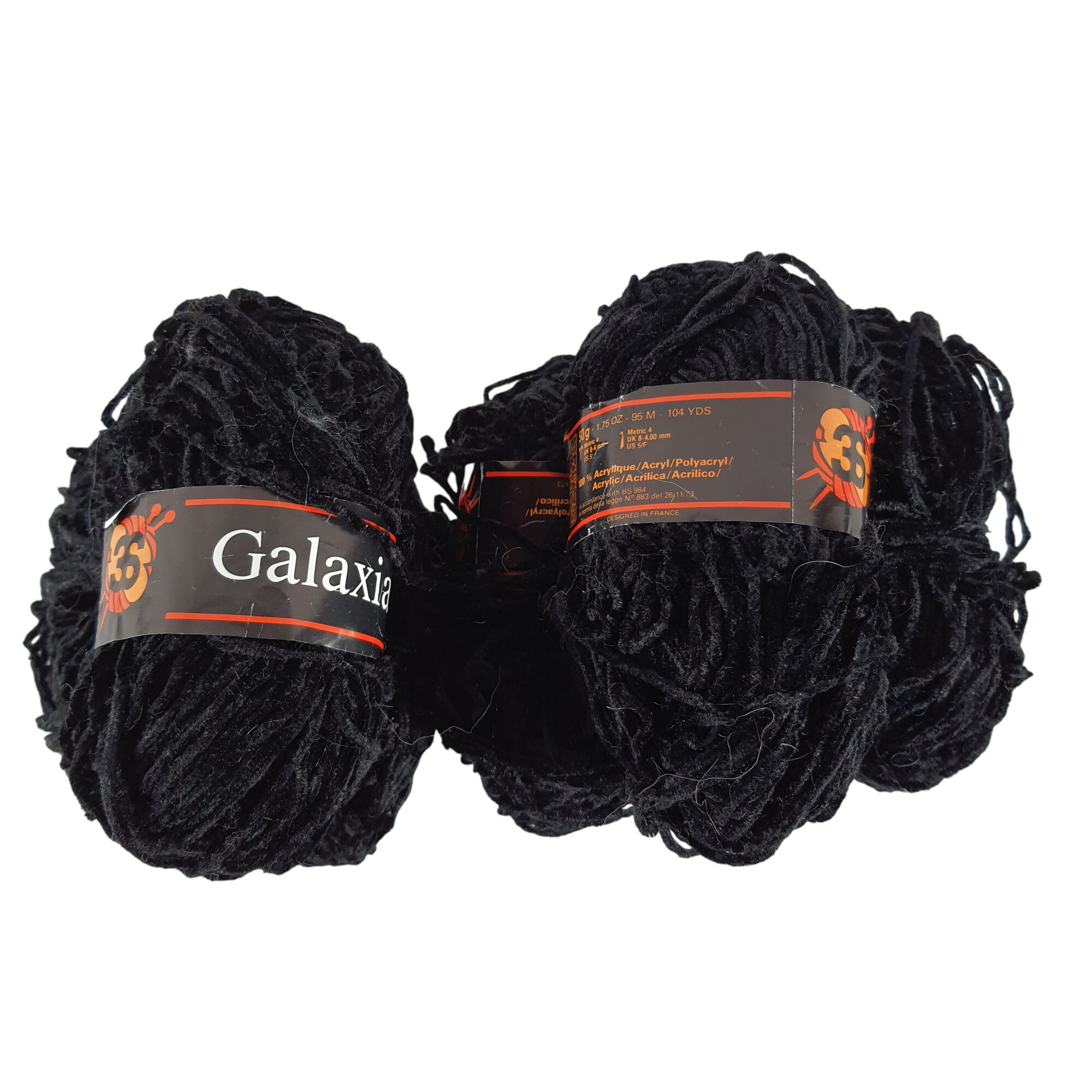 Lot de pelotes de laine noire - Galaxia - 210g - Photo 0