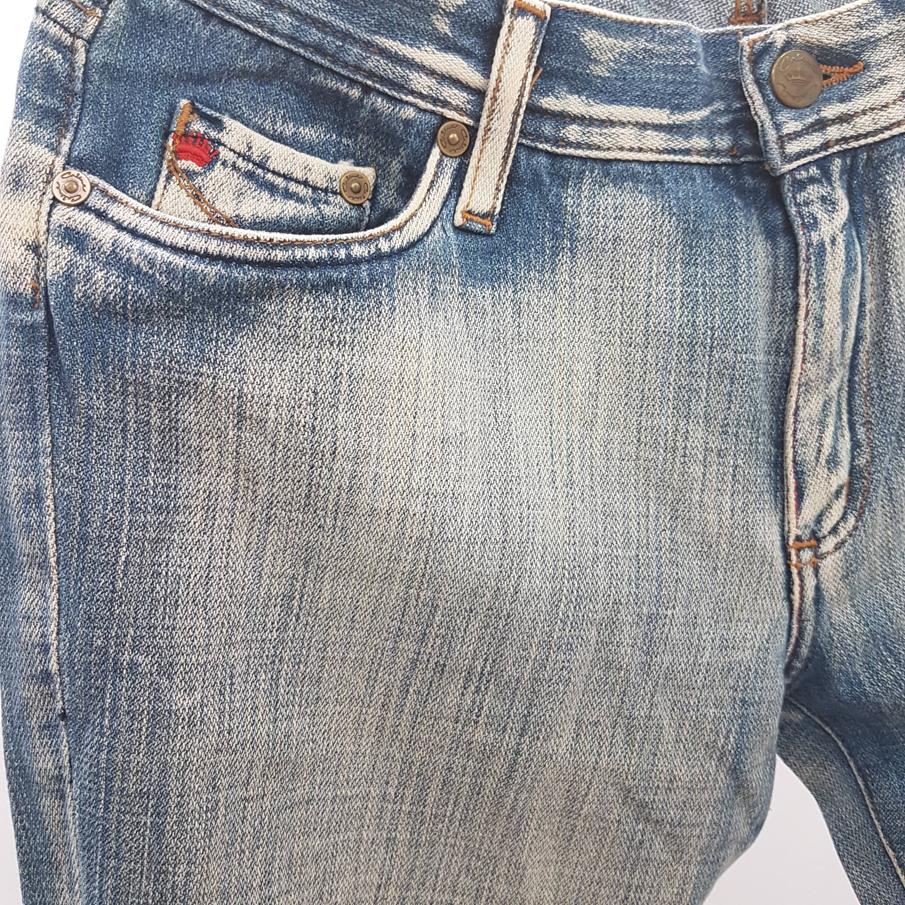 Jean taille basse bleu très délavé - CORLEONE - Taille 32 Très bon état - Vue 4 - 