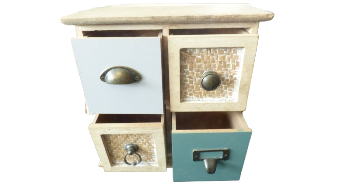 Boite de rangement à tiroir en bois - Photo 1