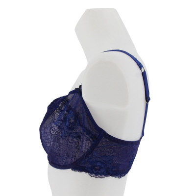 Soutien gorge violet bleu dentelle avec armatures - femme - rougegorge - taille 90F - Photo 1