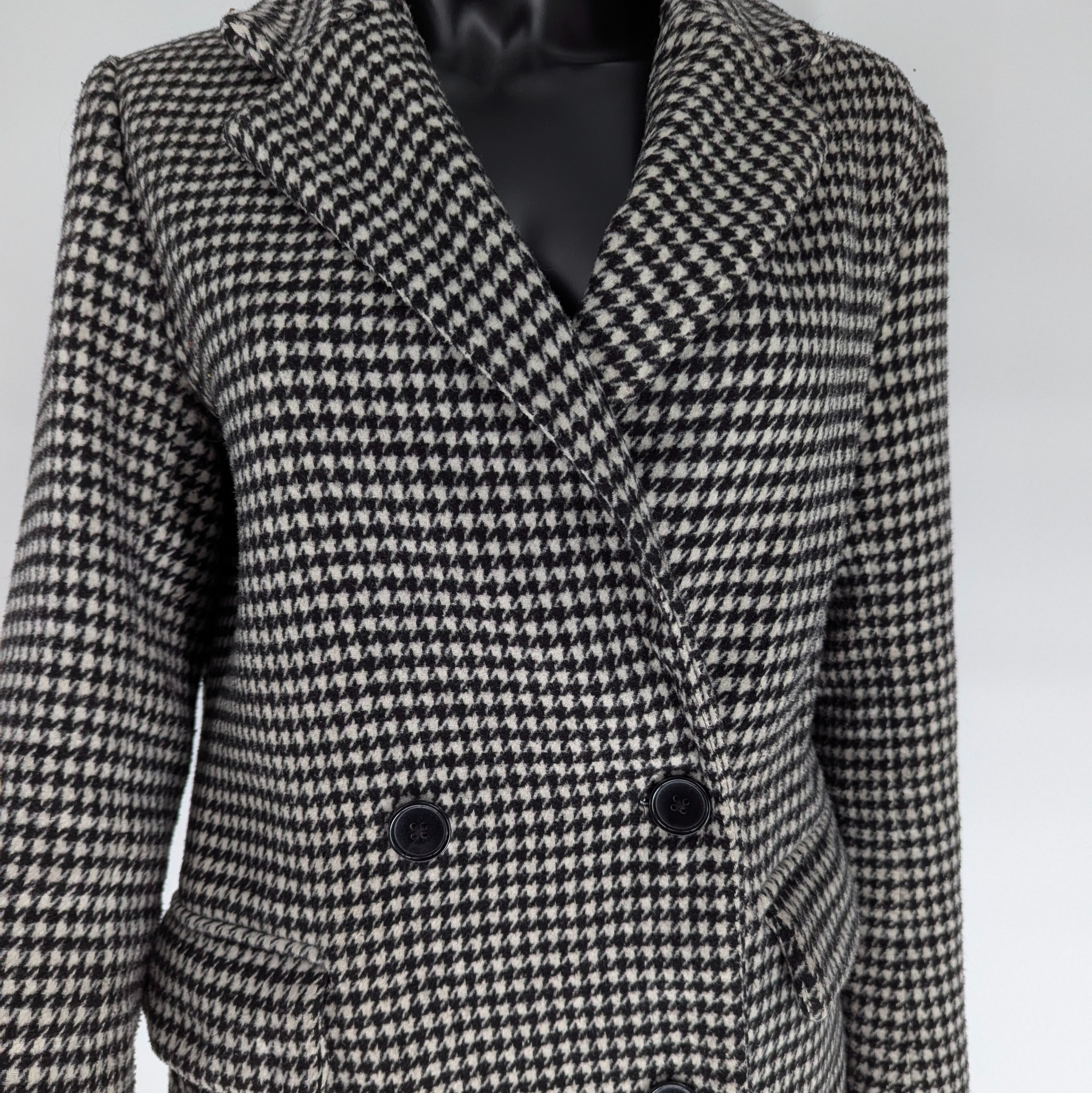 Manteau BERSHKA T.M avec laine motif pied de poule - Photo 1