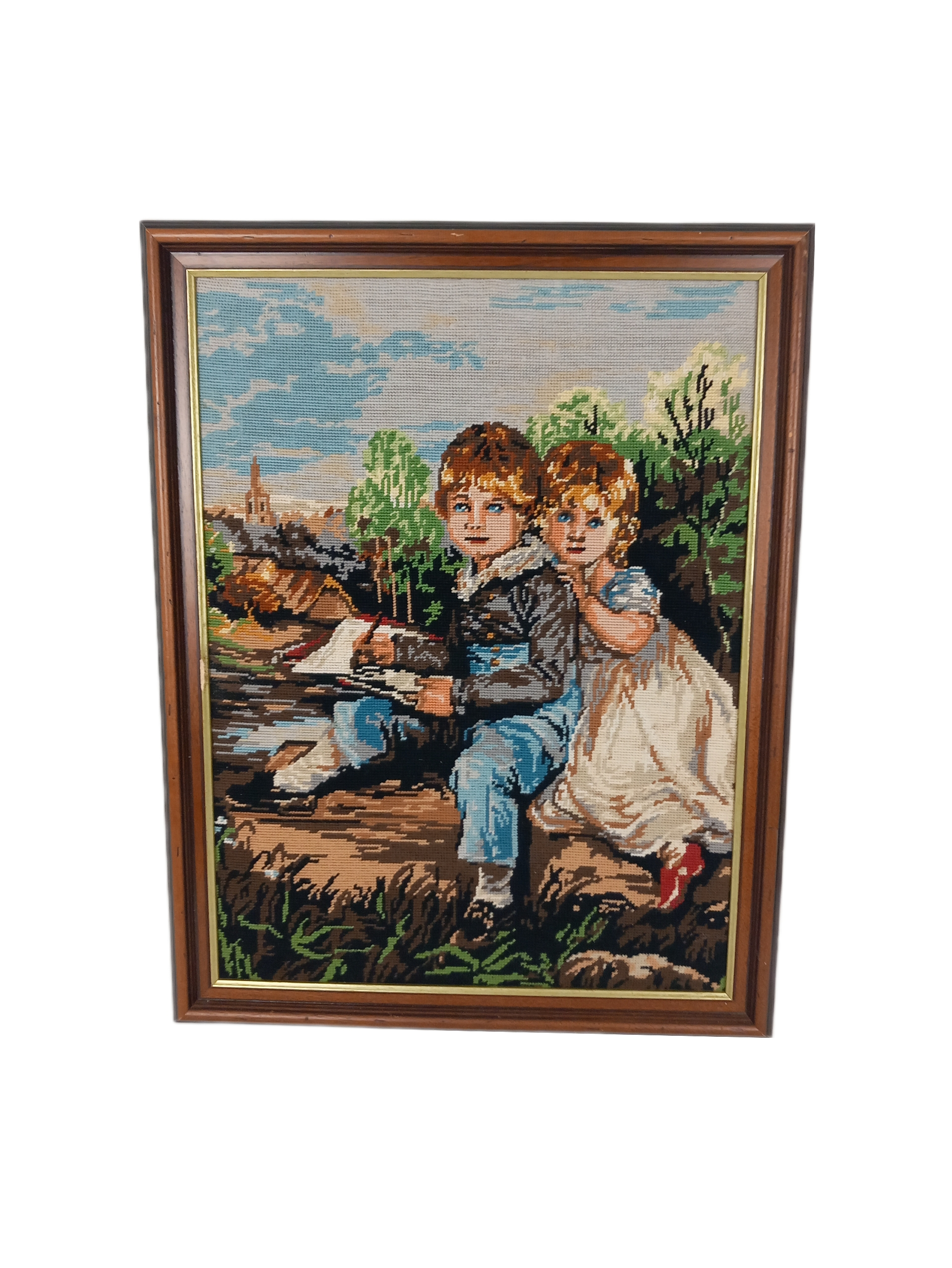 Tableau Canevas Vintage En Tapisserie - Très bon état - Photo 8