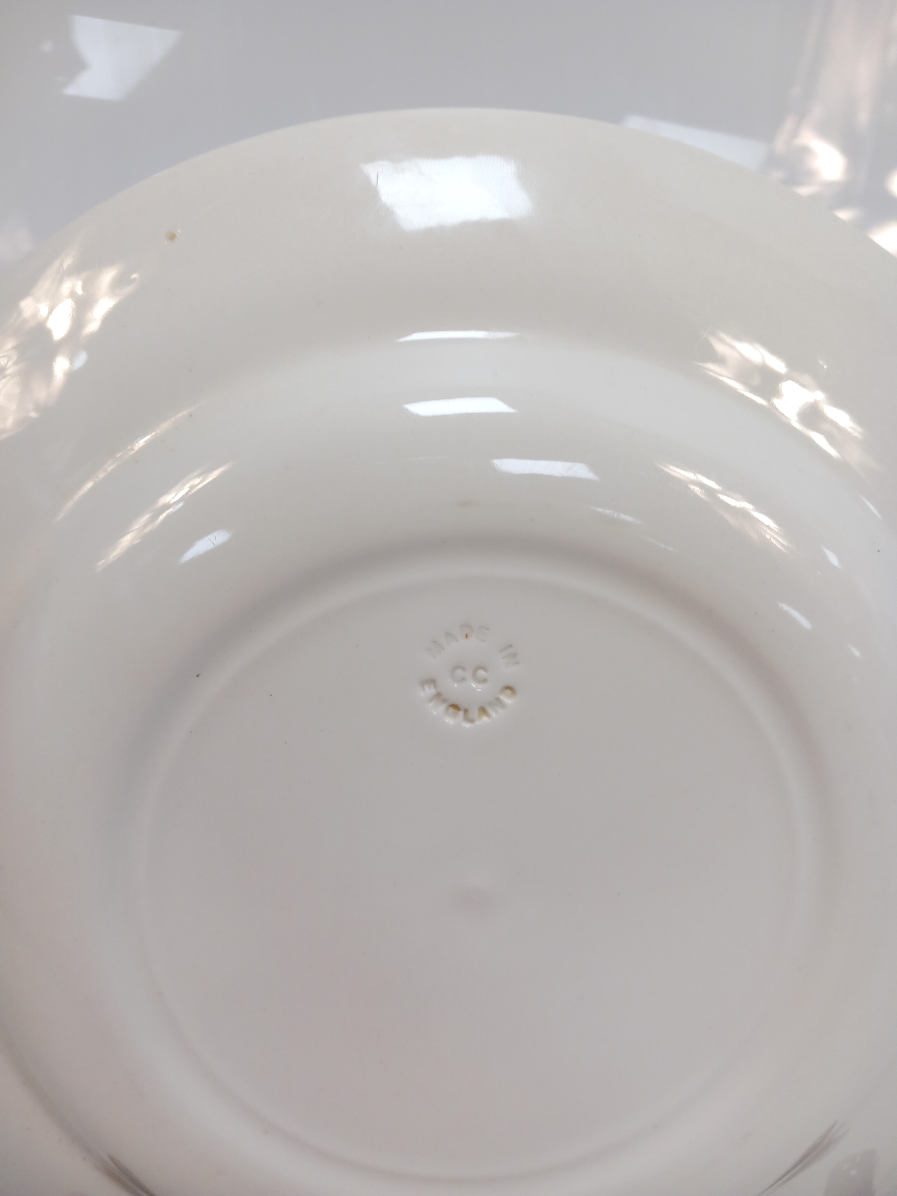 Lot de 6 assiettes à dessert en céramique, décore fleurs bleues 