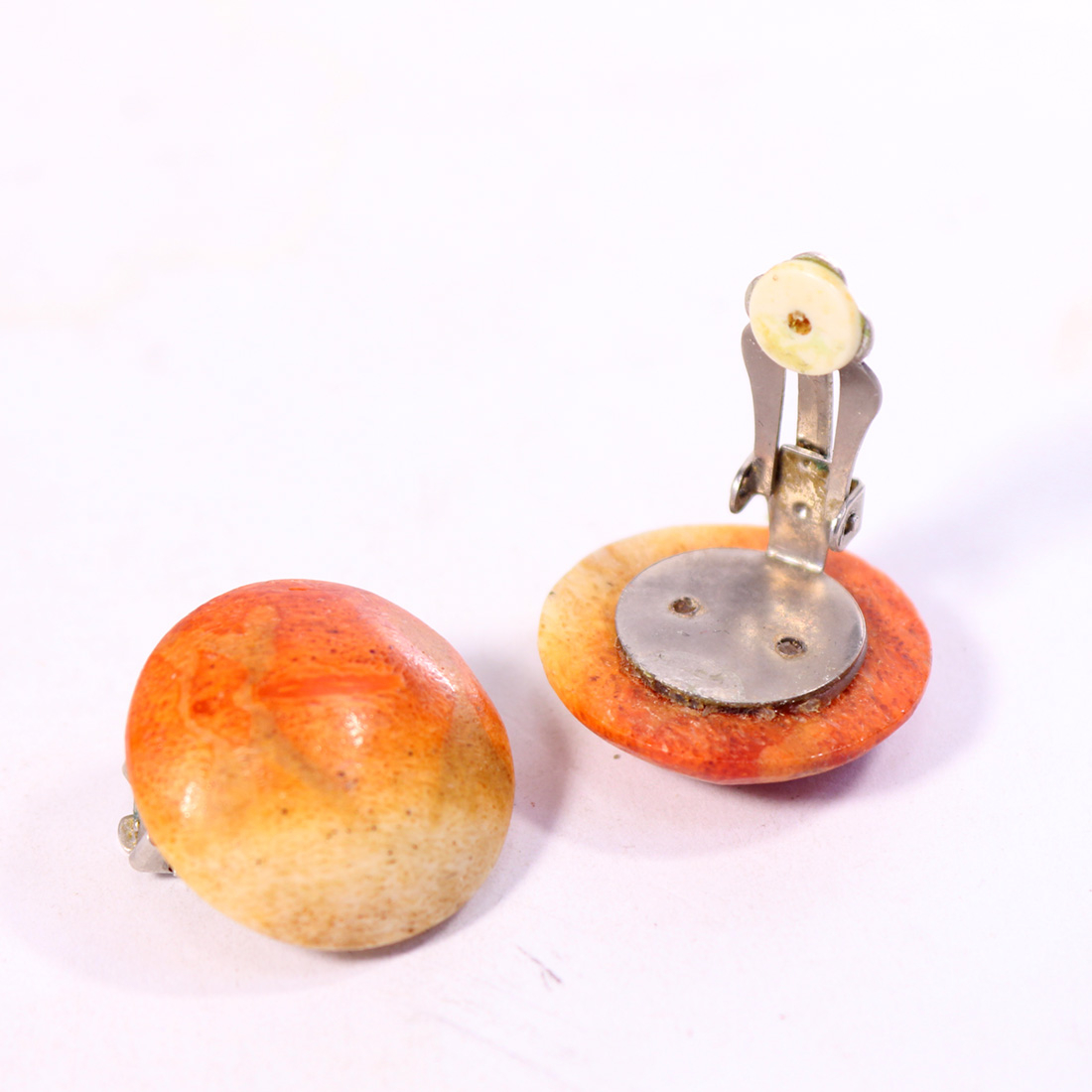 Parure collier et boucles d'oreille corail éponge pomme Bon état - Vue 3 - 
