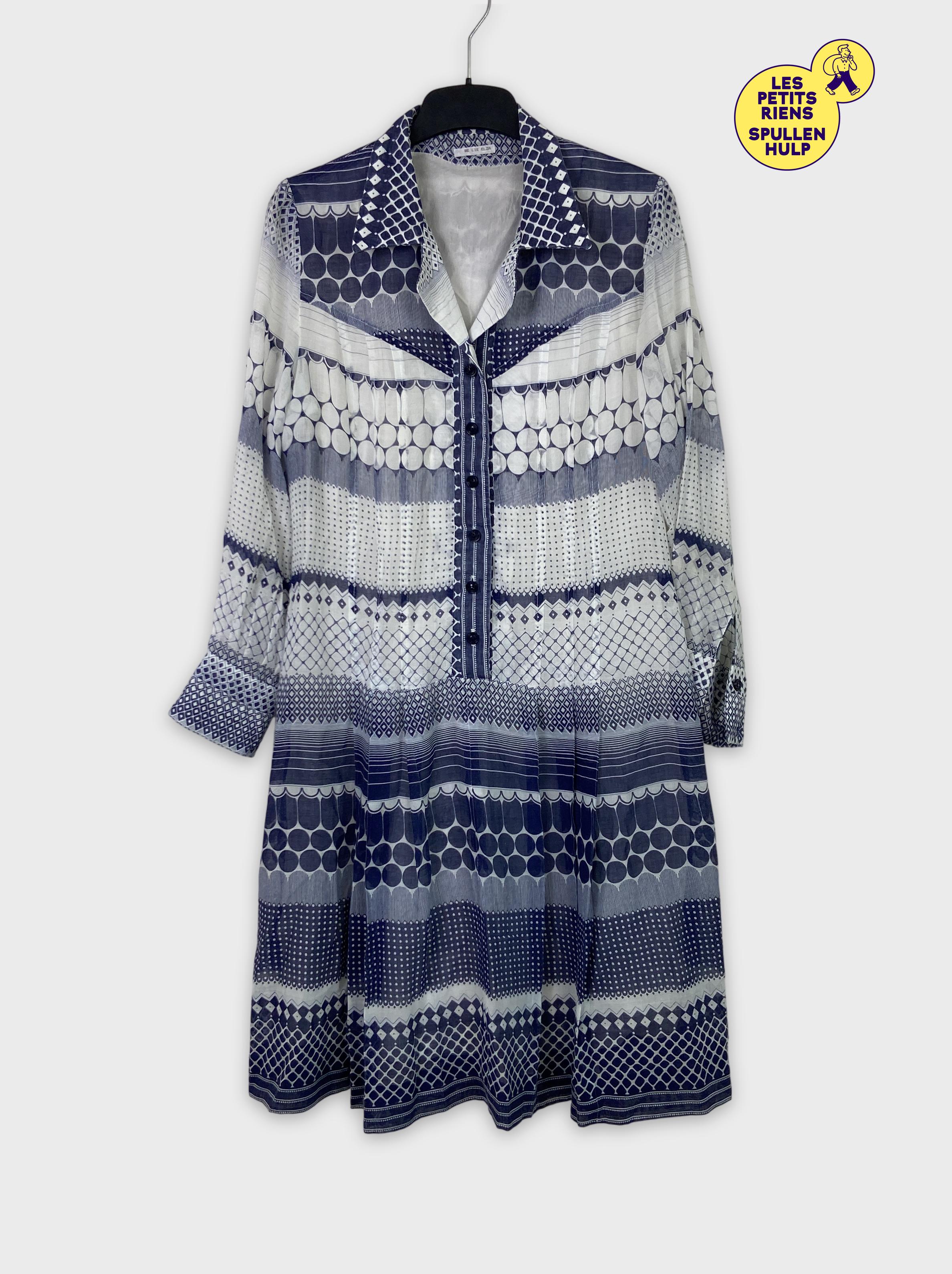 Chemise Imprimée Motifs Géométriques Bleu Blanc De Lie Elza Autre - Photo 0