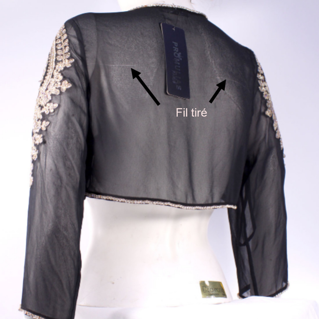 Voir photo 3 de Bolero brodé, taille S Bolero brodé, taille S Bon état - Vue 3 -