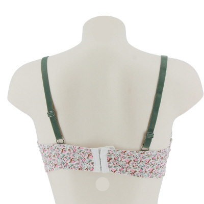 Soutien gorge blanc et vert imprimé fleuris avec armatures - 100D - Photo 2
