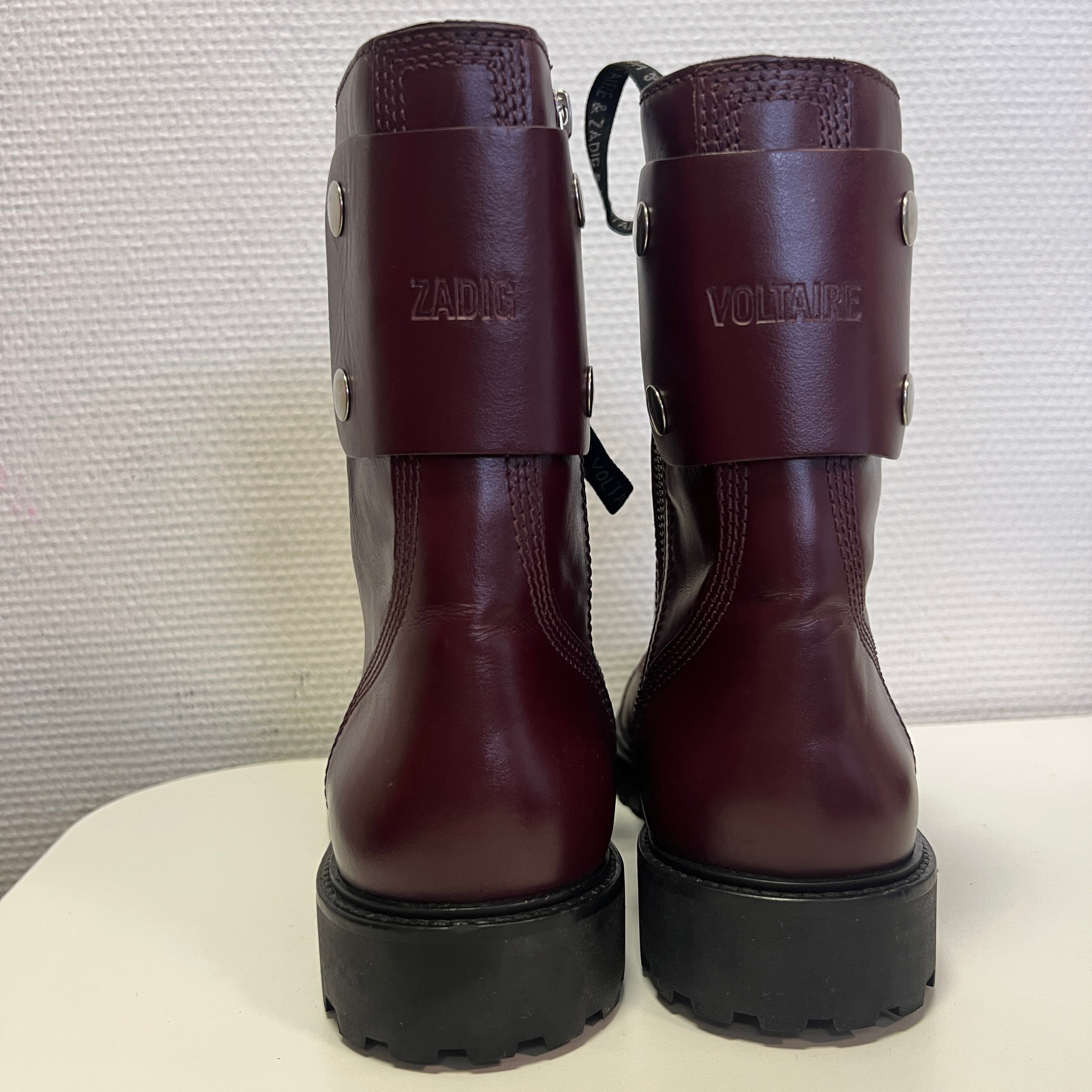 Zadig&Voltaire - Bottes - Cuir bordeaux - Taille 41  - Vue 2 - 