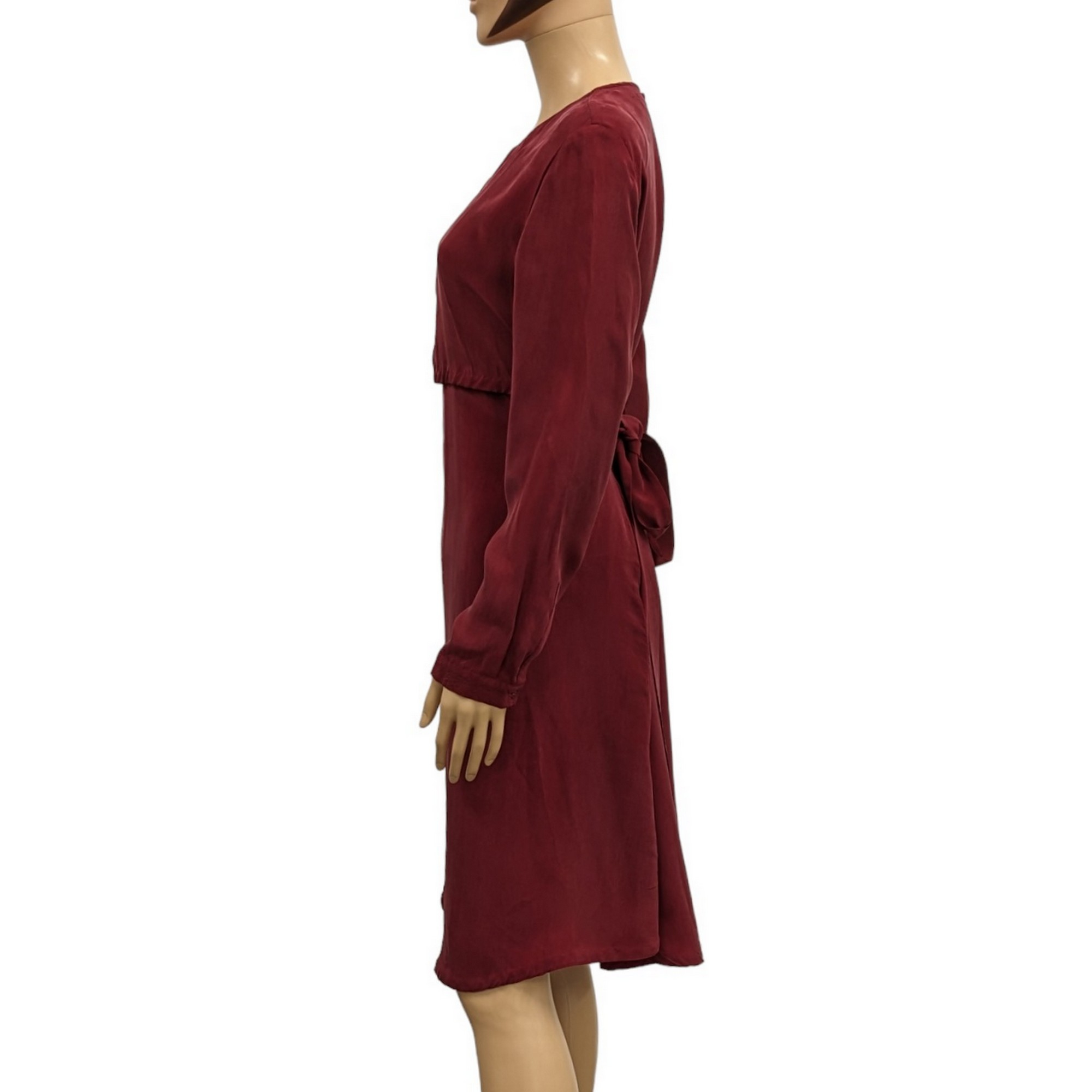 Robe Cos T 38 rouge en fibre aspect soie rouge grenat - Photo 3