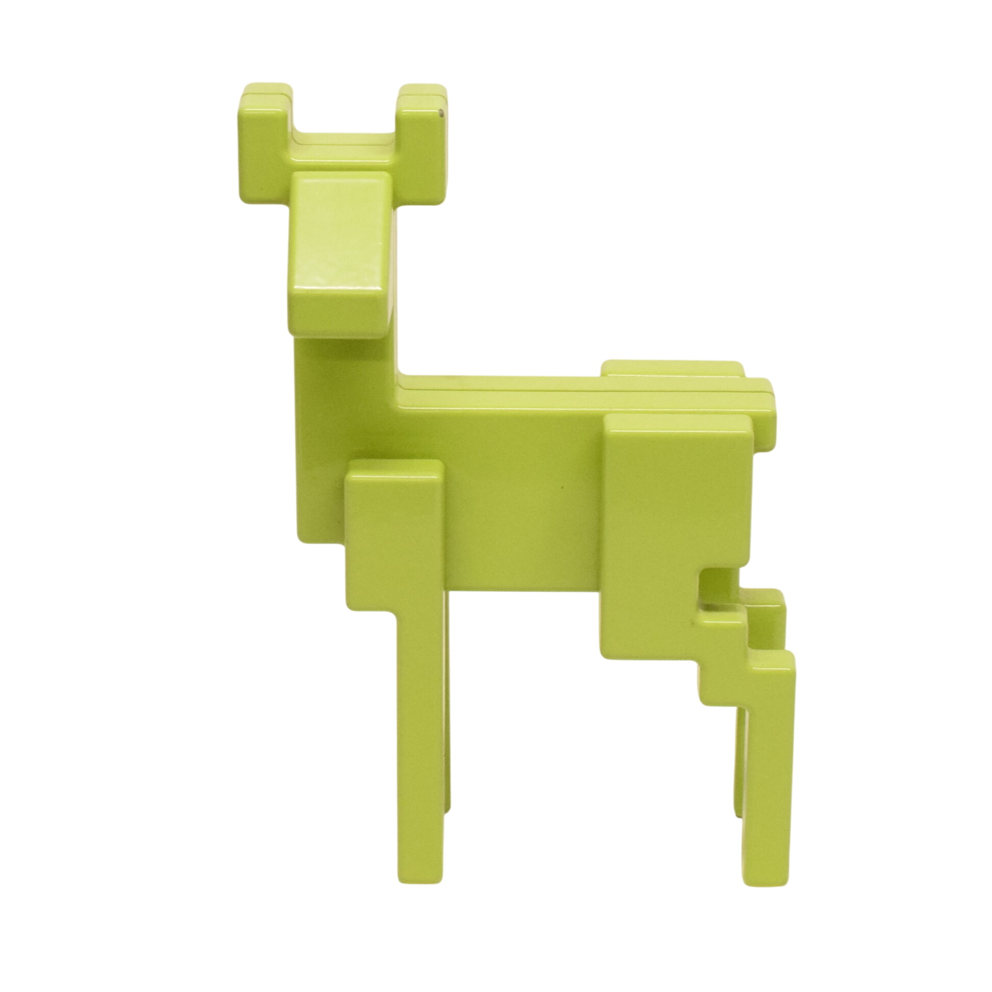 Ancienne statuette décorative cerf vert modèle pixel par Monica Mulder - Photo 0