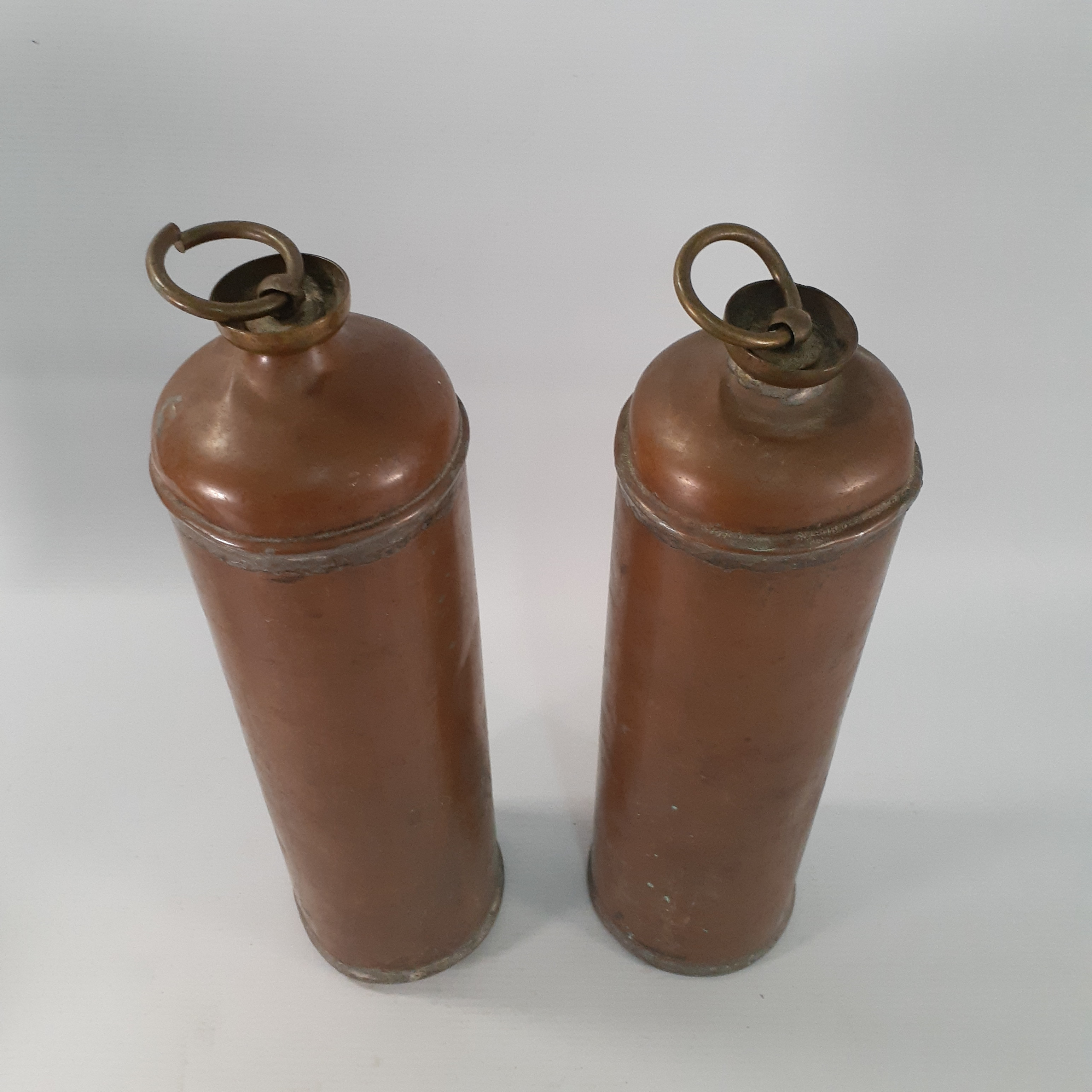 Lot de 4 anciennes bouillotes/chauffe-lit en laiton et cuivre - Photo 2