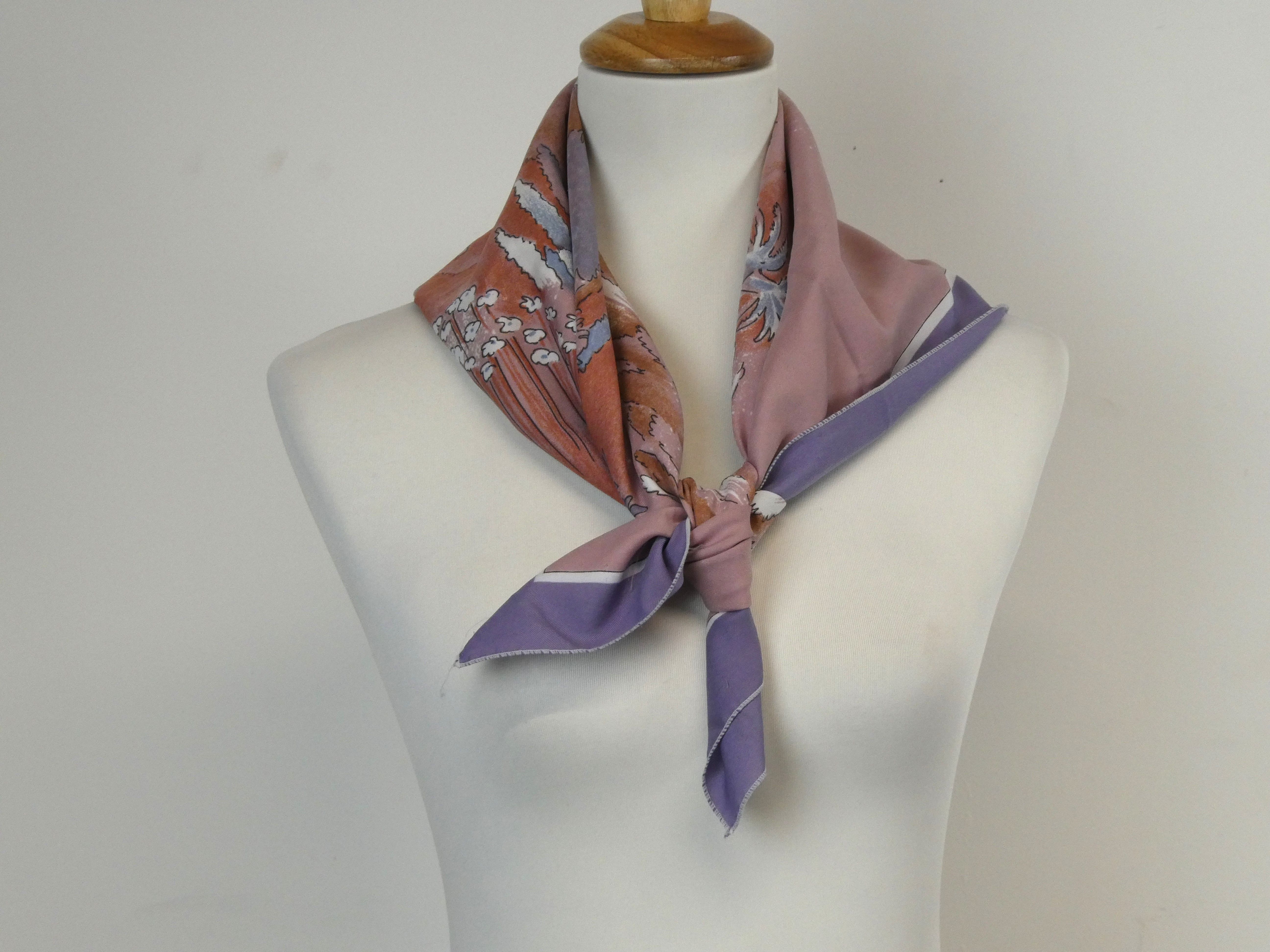 Saint Hilaire Foulard Rose motif paysage - Photo 3