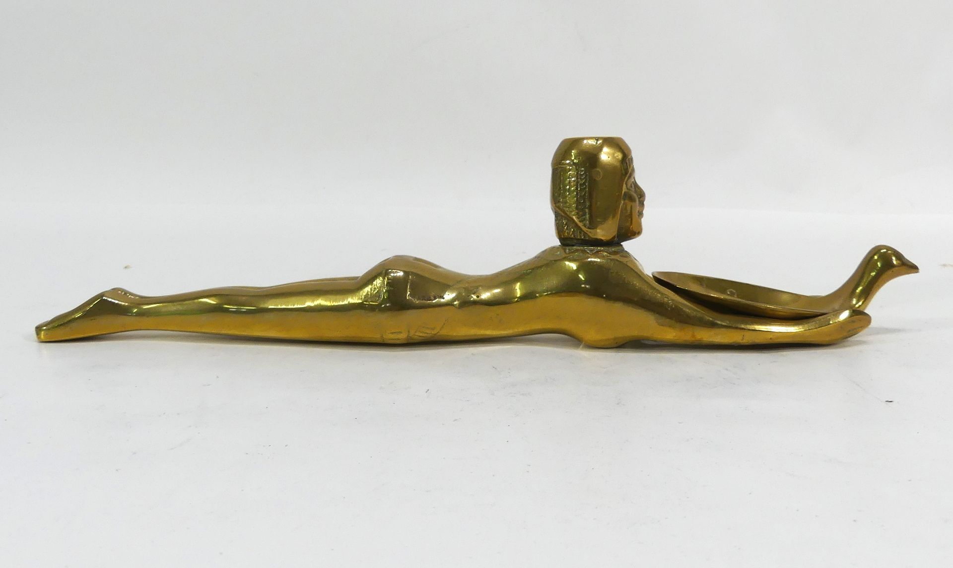 Nageuse Égyptienne Cuillère à Fard en Bronze - Photo 3