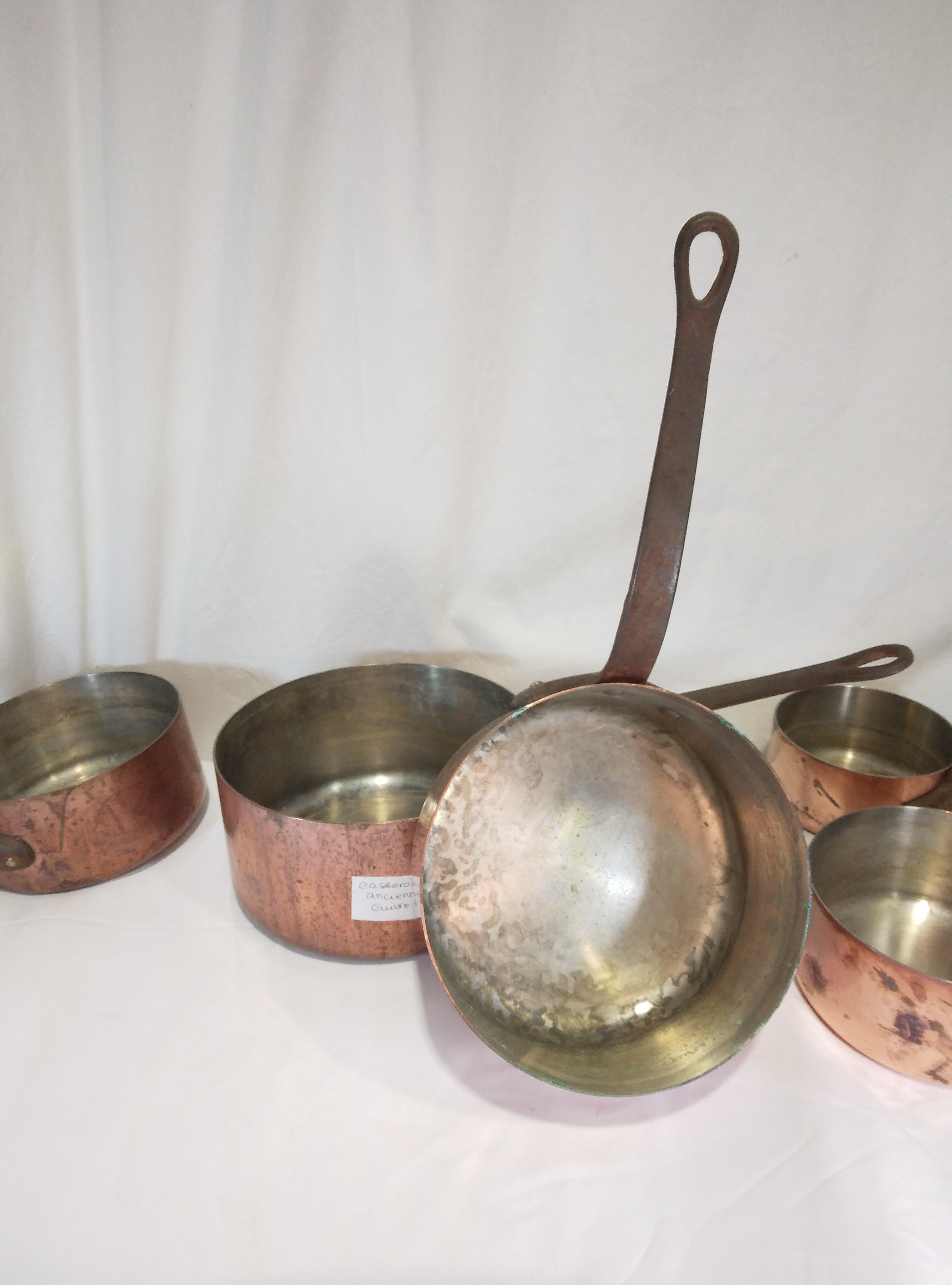 casserole en cuivre miniatures ou dinette 5 casseroles de 9cm à 5cm de diametre vintage | Rakuten