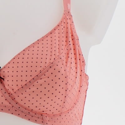 Soutien-gorge rose à pois bleus- femme - In extenso - taille 90 D - Photo 3