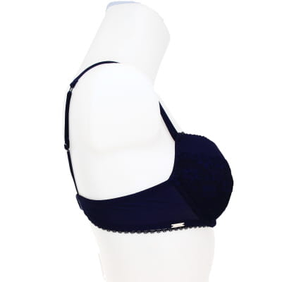 Soutien gorge 95B bleu foncé dentelle avec armatures - Femme - Photo 1