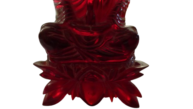 Statue de bouddha décorative couleur rouge cerise - Photo 6