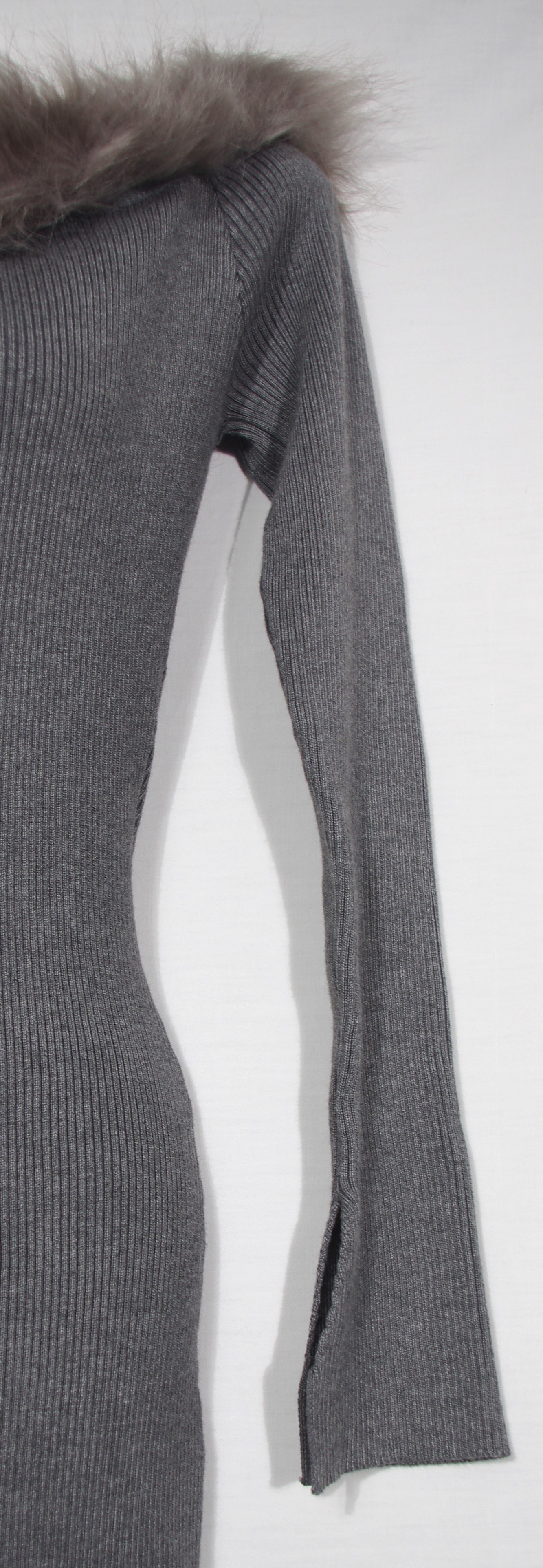 Robe maille près du corps gris souris - 38 - Photo 3
