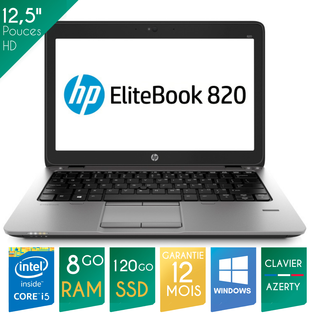 Hp Elitebook 820 G1 - Ram 8 Go - Ssd 120 Go