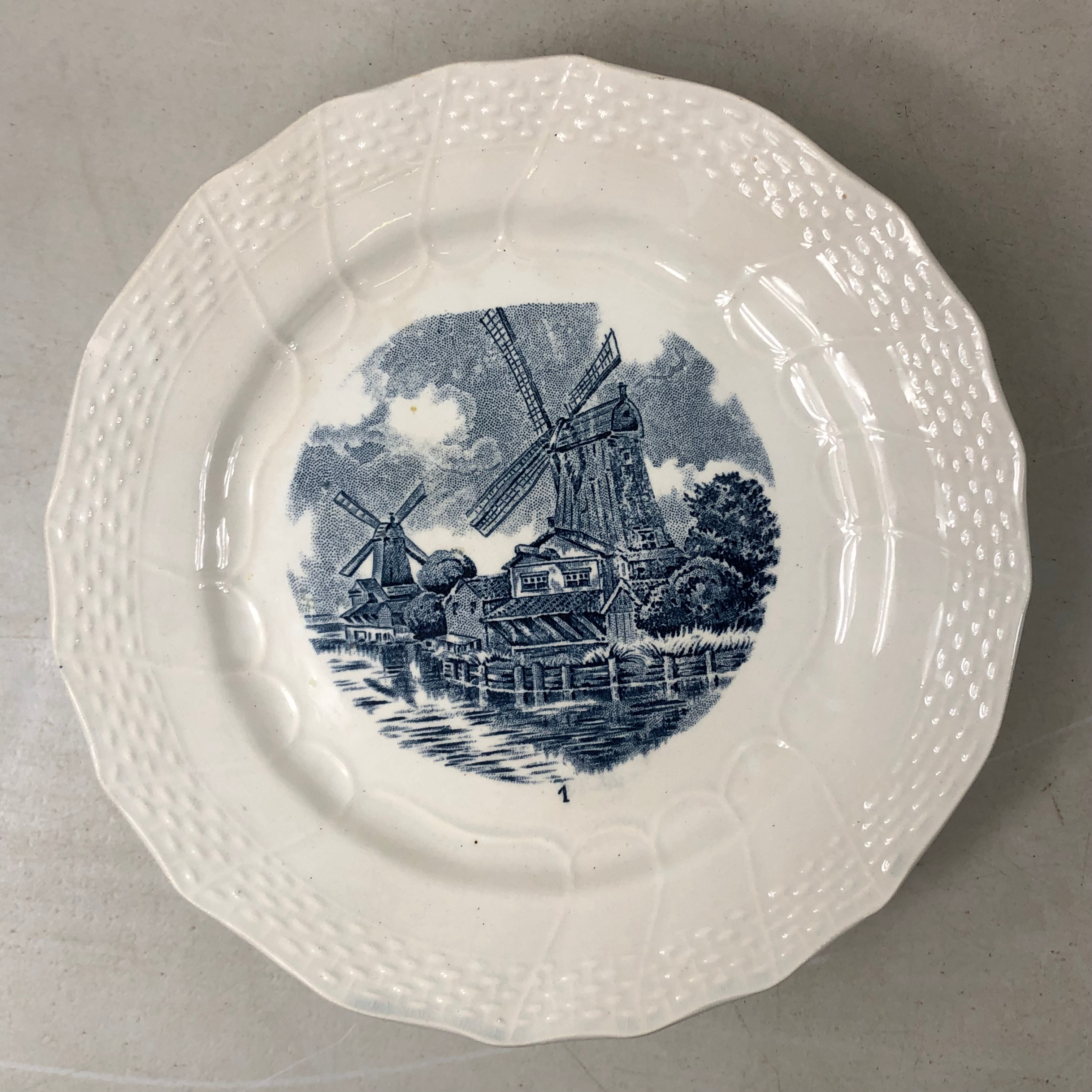8 assiettes à dessert MOULIN DES LOUPS, DELFT  - Vue 7 - 
