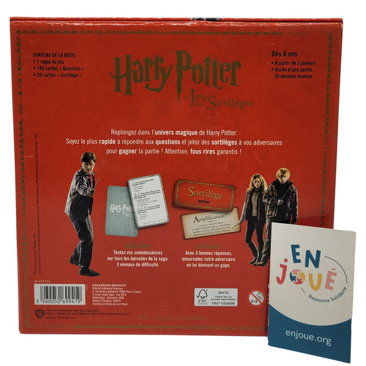 Jeu de société - Harry Potter - Le Jeu des Sortilèges - Gallimard Jeunesse - Dès 8 ans. Très bon état - Vue 4 - 