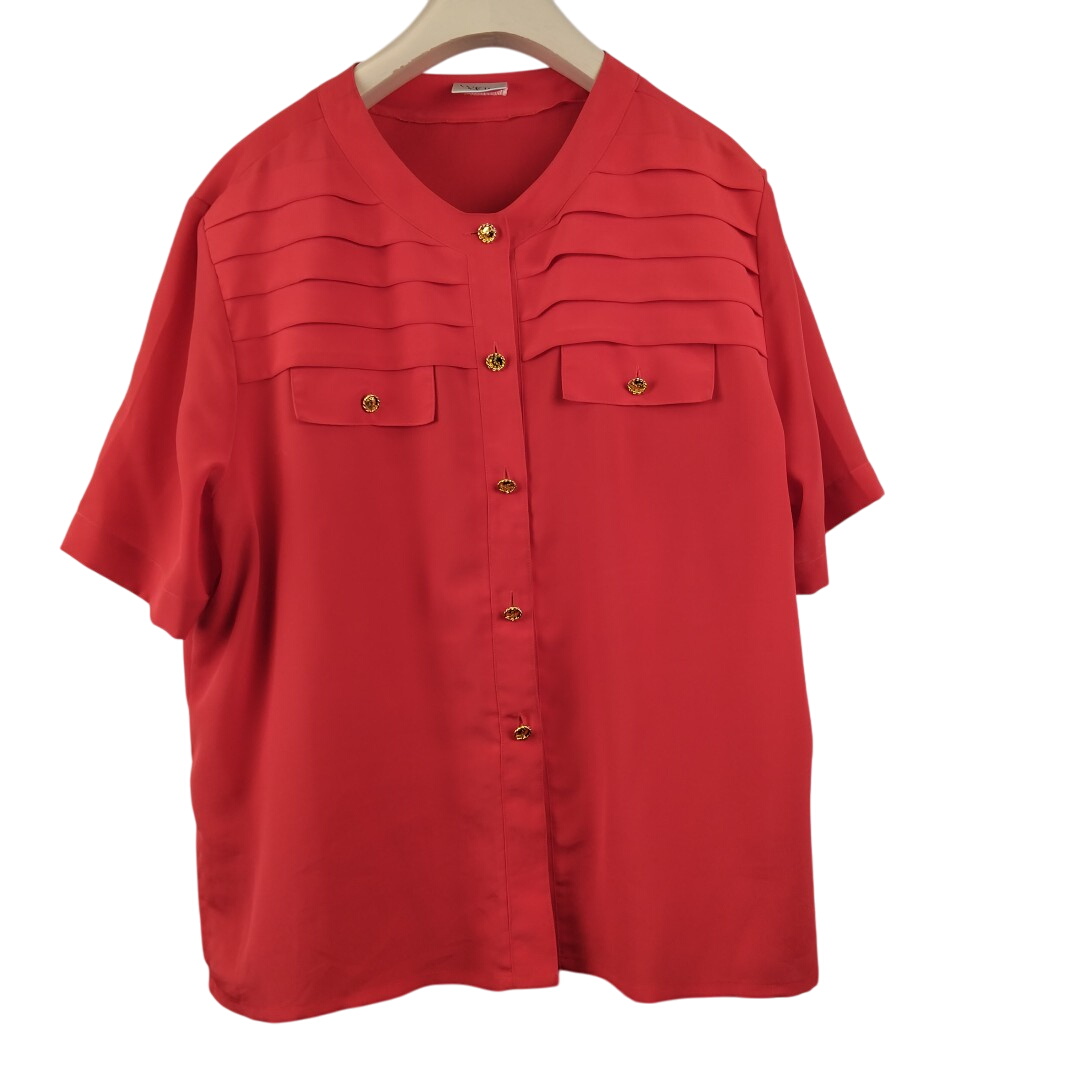 Weill - blouse rouge tomate 100% polyester - Taille 46/48 estimé - Photo 0