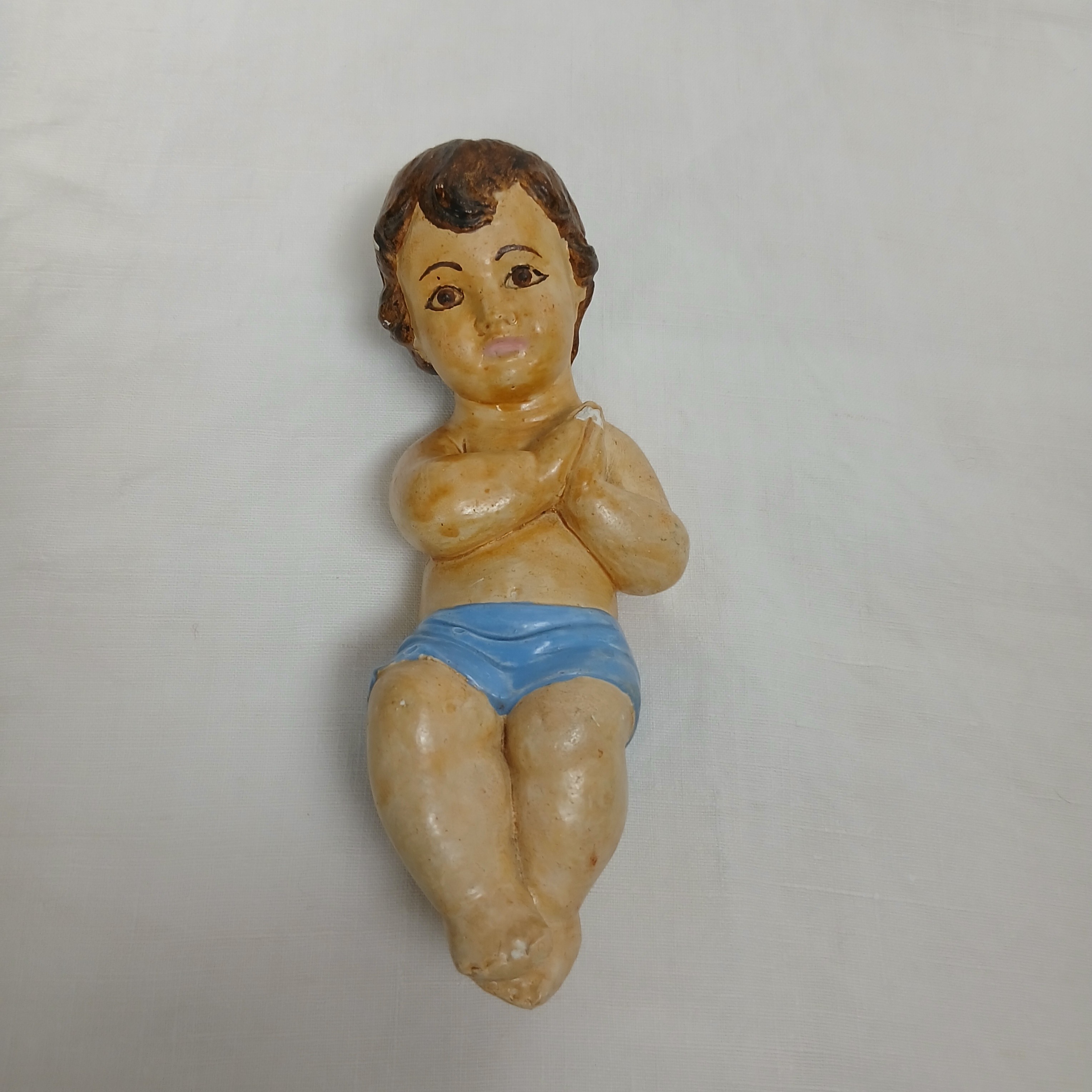 Enfant Jésus en plâtre, peint à l'huile Bon état - Vue 4 - 