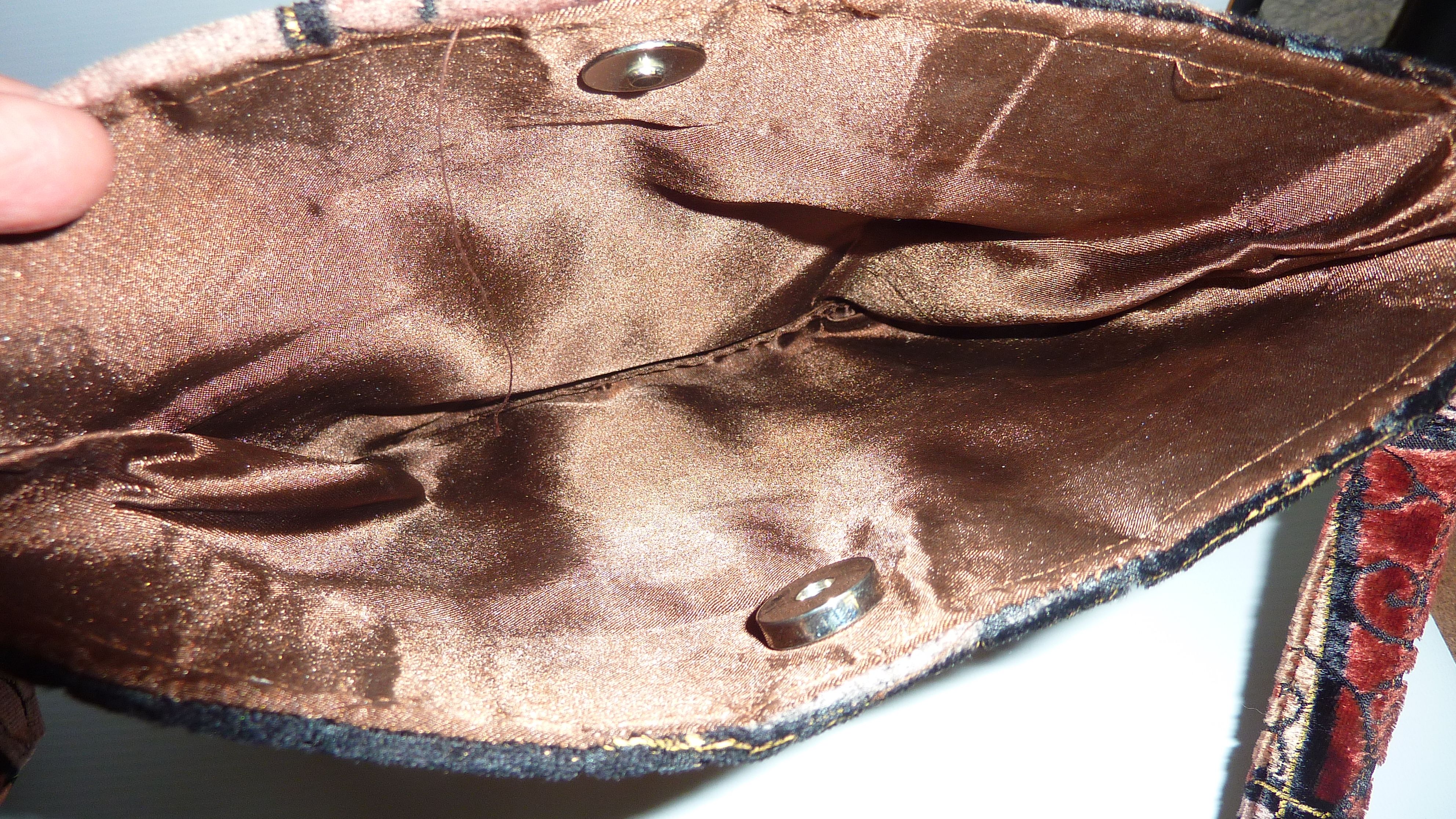 Sac bandouliere femme - Extérieure velours imprimé  - Image 3