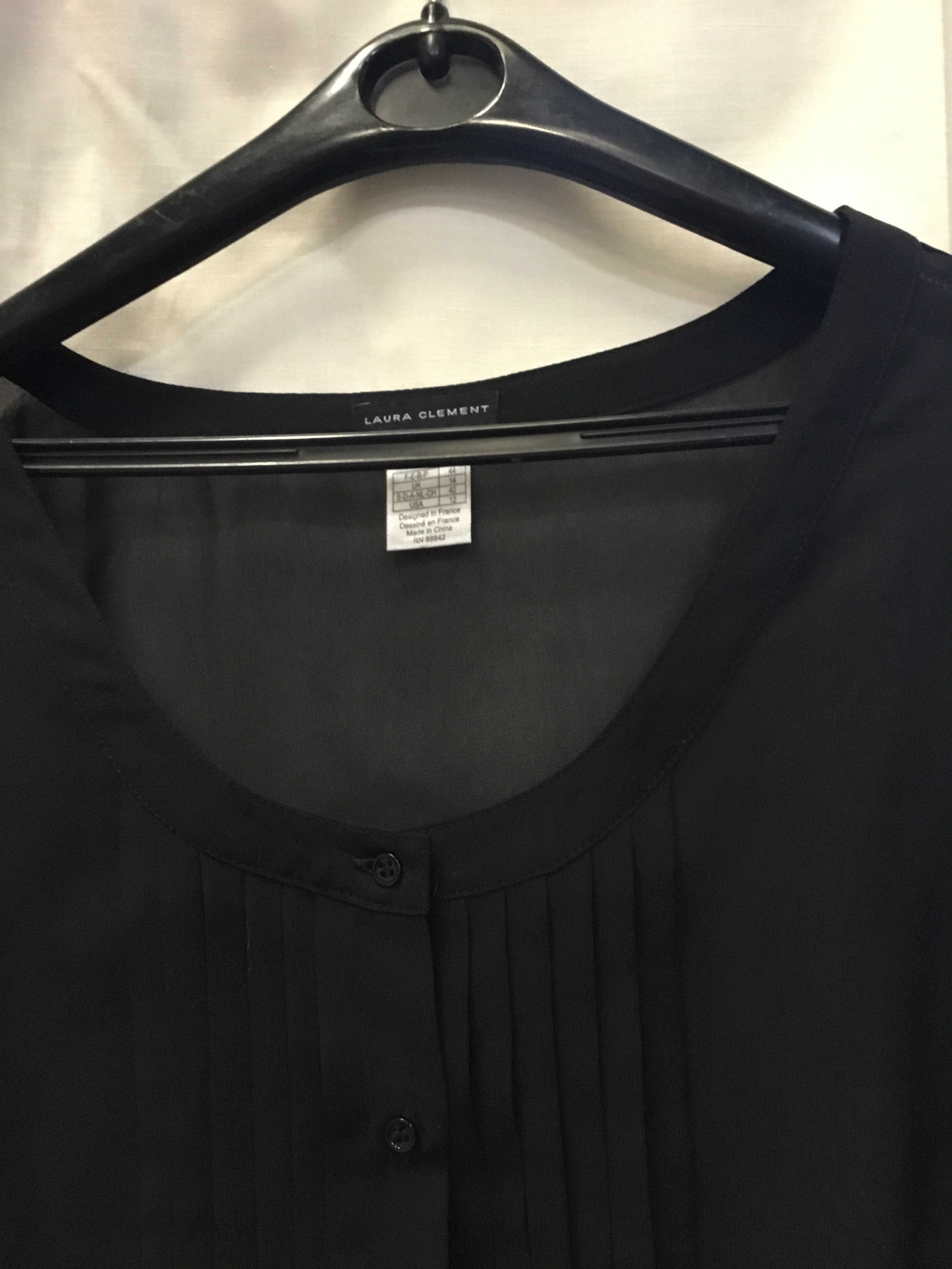 Chemisier noir en tulle « Laurent Clement » T44  - Vue 2 - 