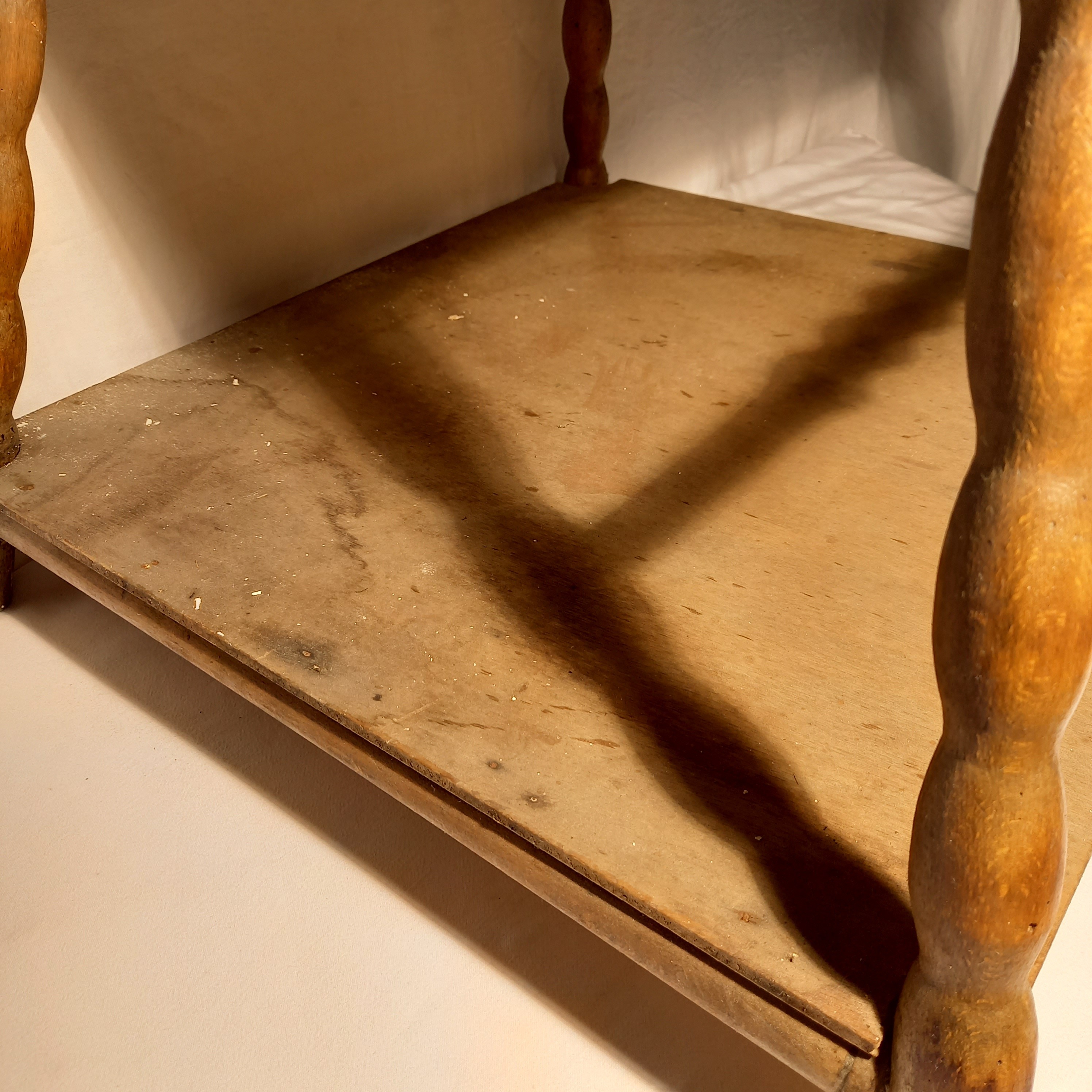 Chaise haute bébé transformable de 1900-1930 en bois - Bon état - Photo 4