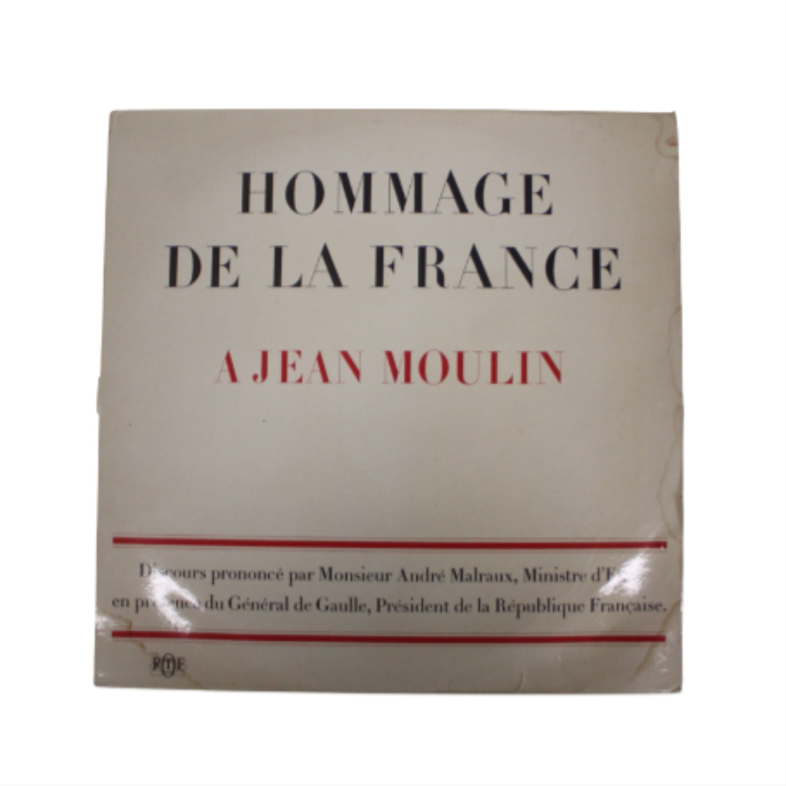Acheter Vinyle Hommage De La France À Jean Moulin - 15,00 € Vinyle Hommage De La France À Jean Moulin - reconditionné disponible sur Label Emmaüs