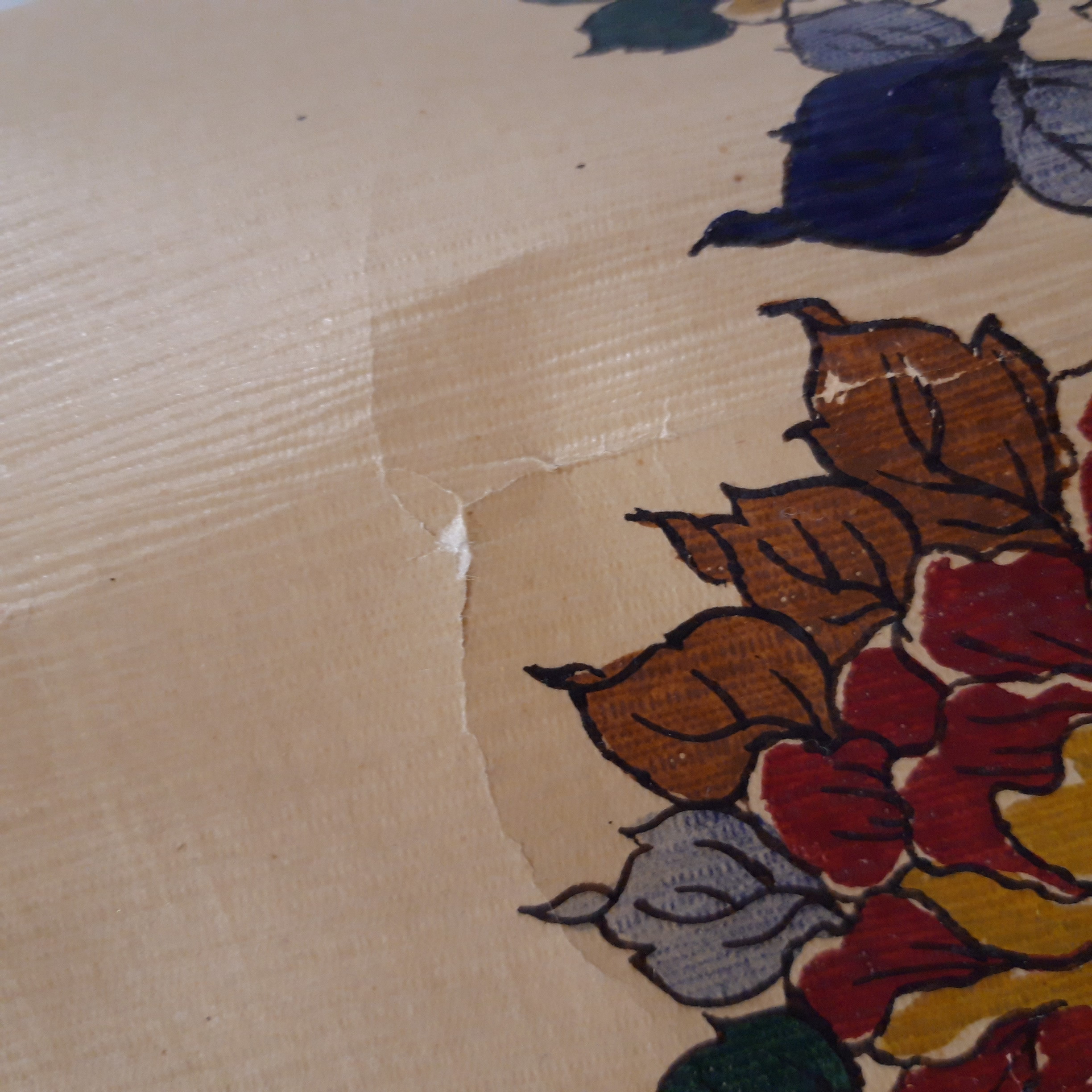 Lampe en faience fine de GIEN - décors fleurs de pivoines années 70'signée Yvette Josnard Bon état - Vue 9 - 