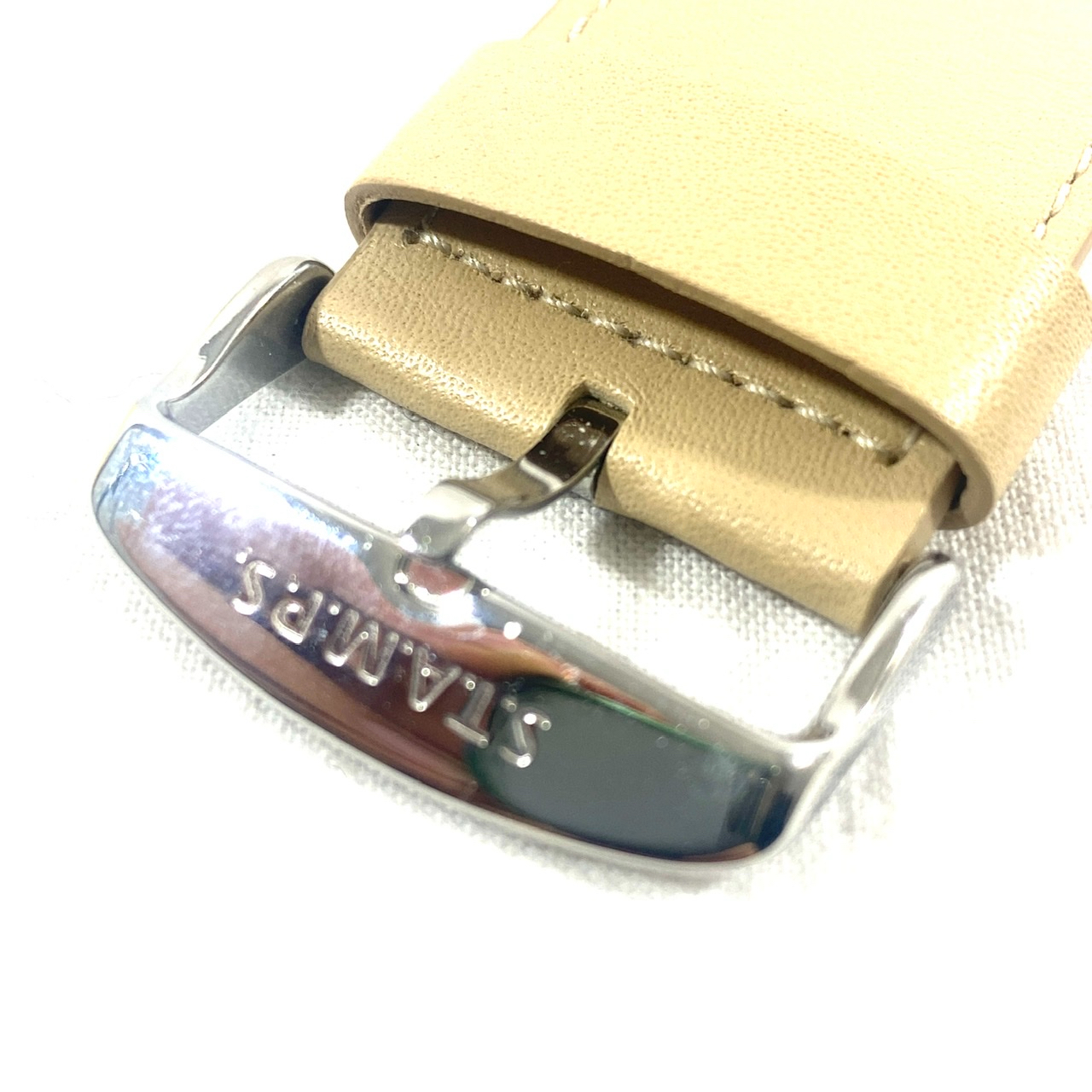 Montre Stamps avec cadran Circle Game et bracelet en cuir beige - Très bon état - Photo 10