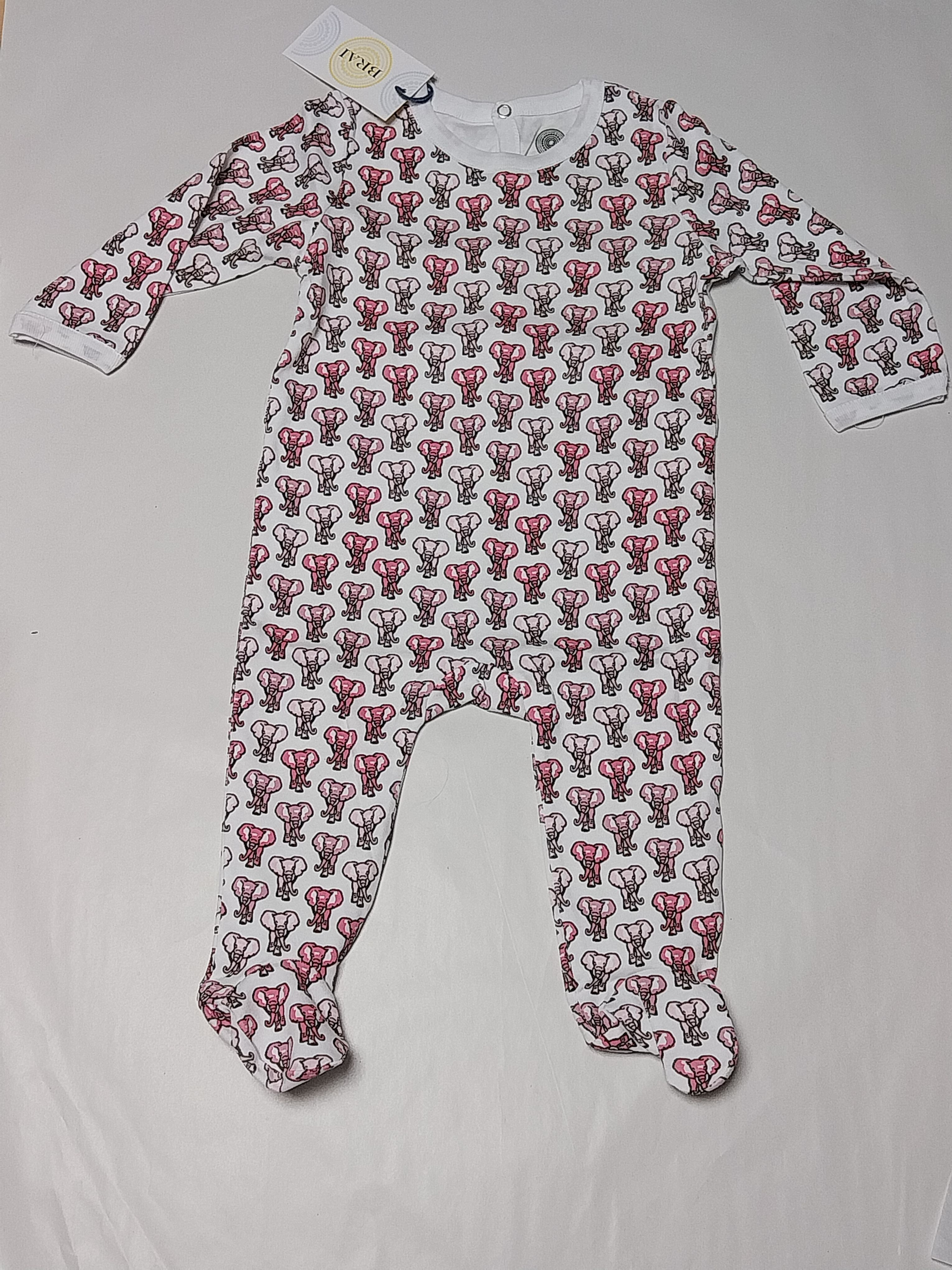 pyjama fille - BRAI 3m-6m motif éléphant  - Photo 0