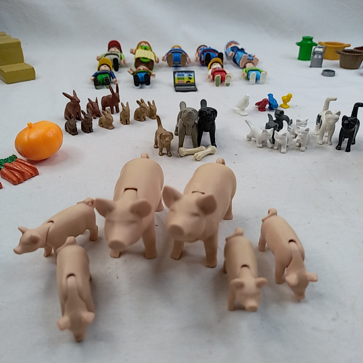 Lot Playmobil 4490 (La ferme) + 4496 (Fermier grand tracteur remorque) Très bon état - Vue 11 - 