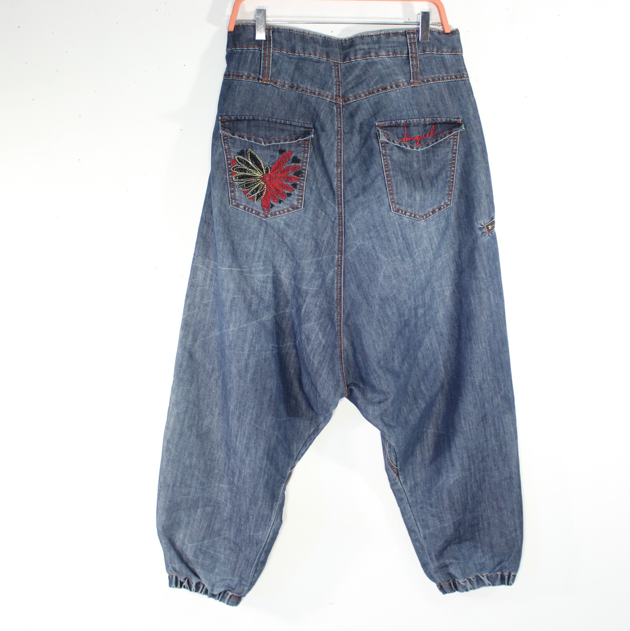 Sarouel Femme Jean's Bleu DESIGUAL Taille Estimée 38 Très bon état - Vue 4 - 