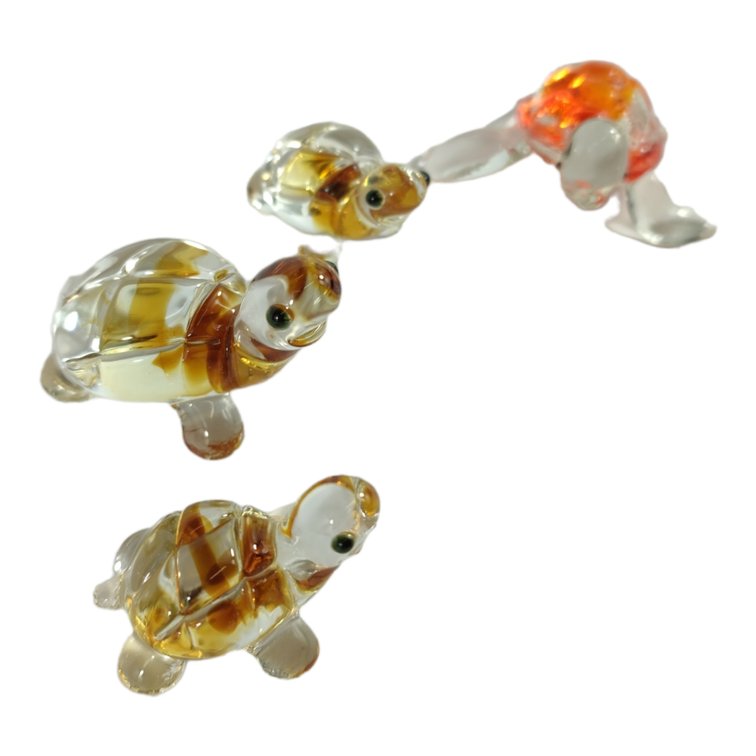 Voir photo 3 de Lot de 4 tortues miniatures en verre soufflé - figurines miniatures Lot de 4 tortues miniatures en verre soufflé - figurines miniatures Très bon état - Vue 3 -