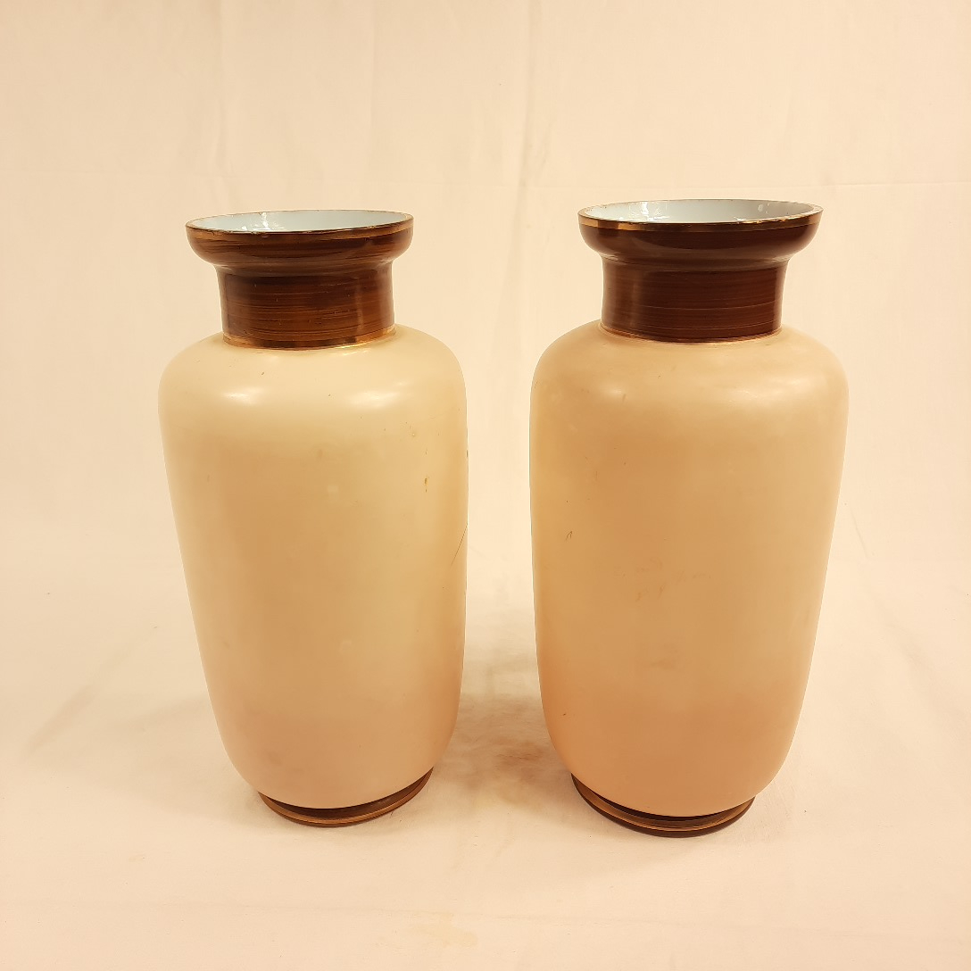 PAIRE de VASES en opaline de cristal art déco années 20 Très bon état - Vue 3 - 