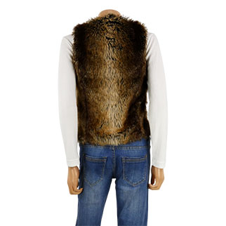 Veste en fausse fourrure marron sans manches - femme - Jennyfer - taille S - Très bon état - Photo 2