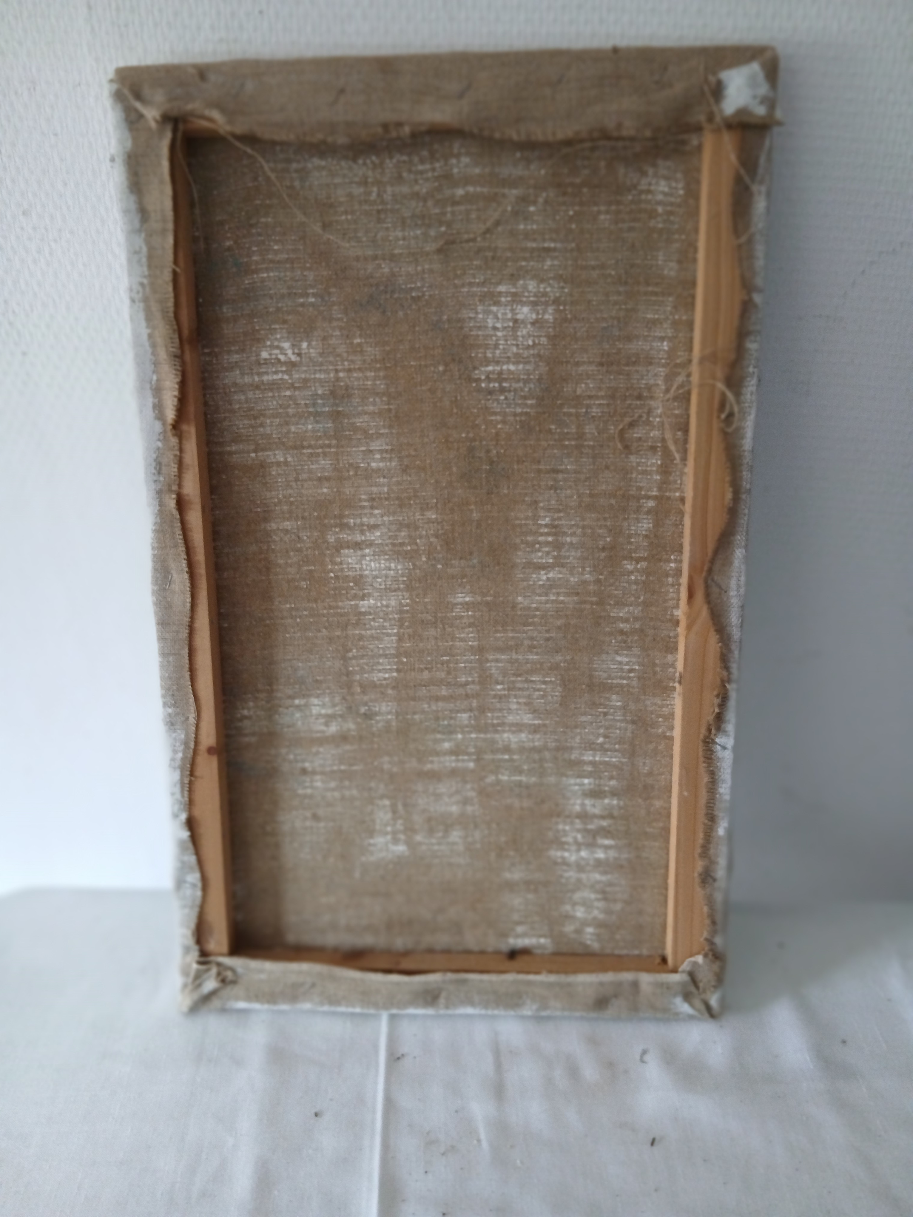 Tableau huile sur toile d'un bateau échoué. Signature à identifier. - Photo 6