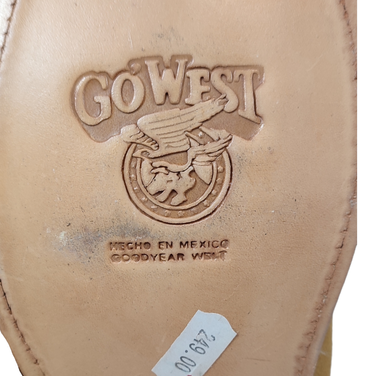 Paire de bottes en croûte de porc beige Go West - taille 40 Très bon état - Vue 9 - 