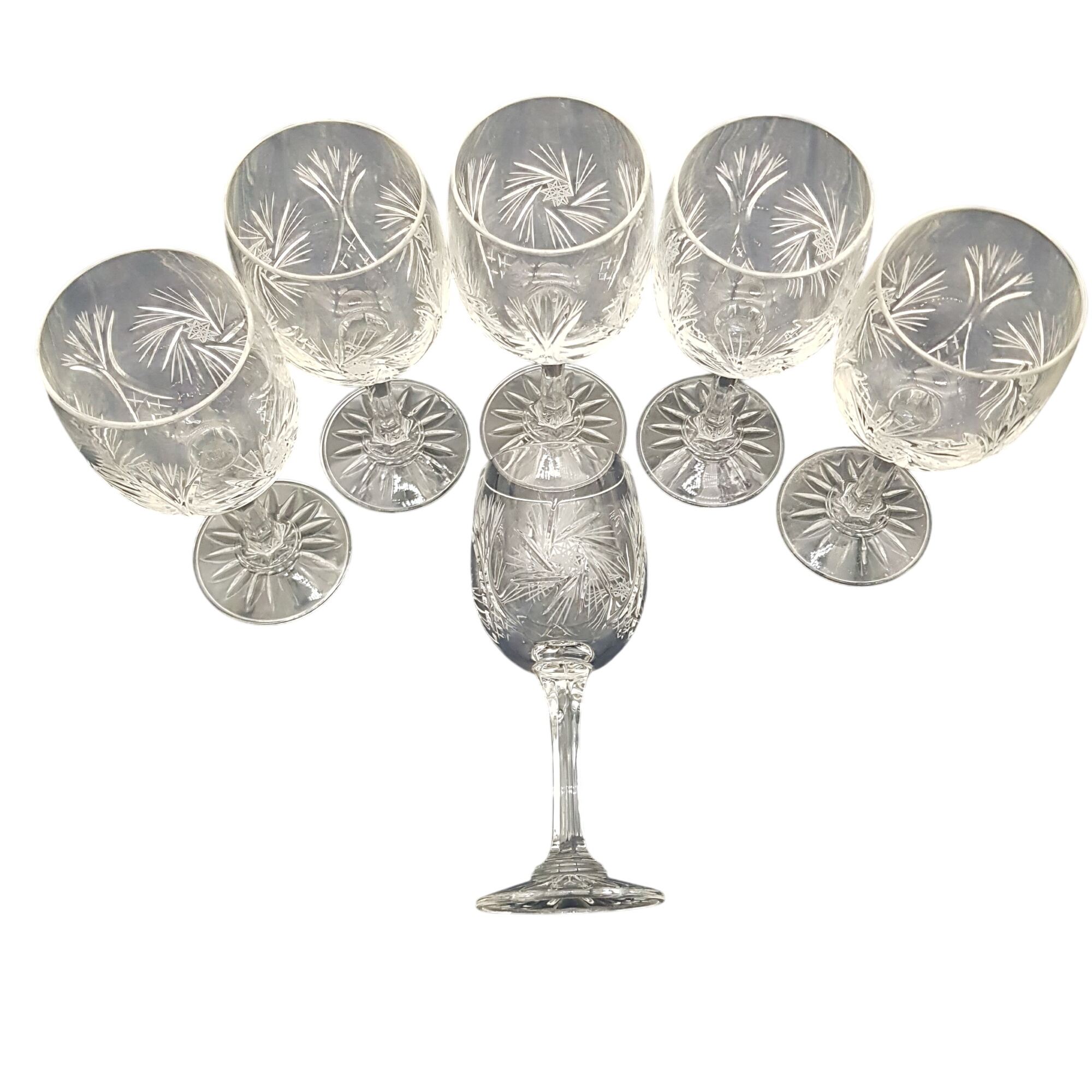 Lot de 6 verres à pied en cristal ( 24 % ) - Monica Zawiercie, Pologne - Très bon état sur Label Emmaüs