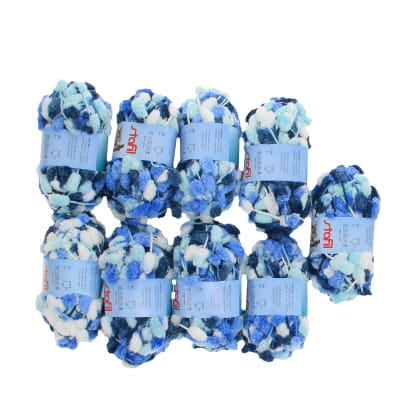 Lot de 9 pelotes avec pompons multicolores - STAFIL - 50 g par pelote - Photo 1